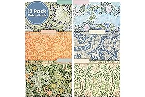 Floral File Cube Organizer | 12-Pack Stylish, Decorative File Folders for Home or Office