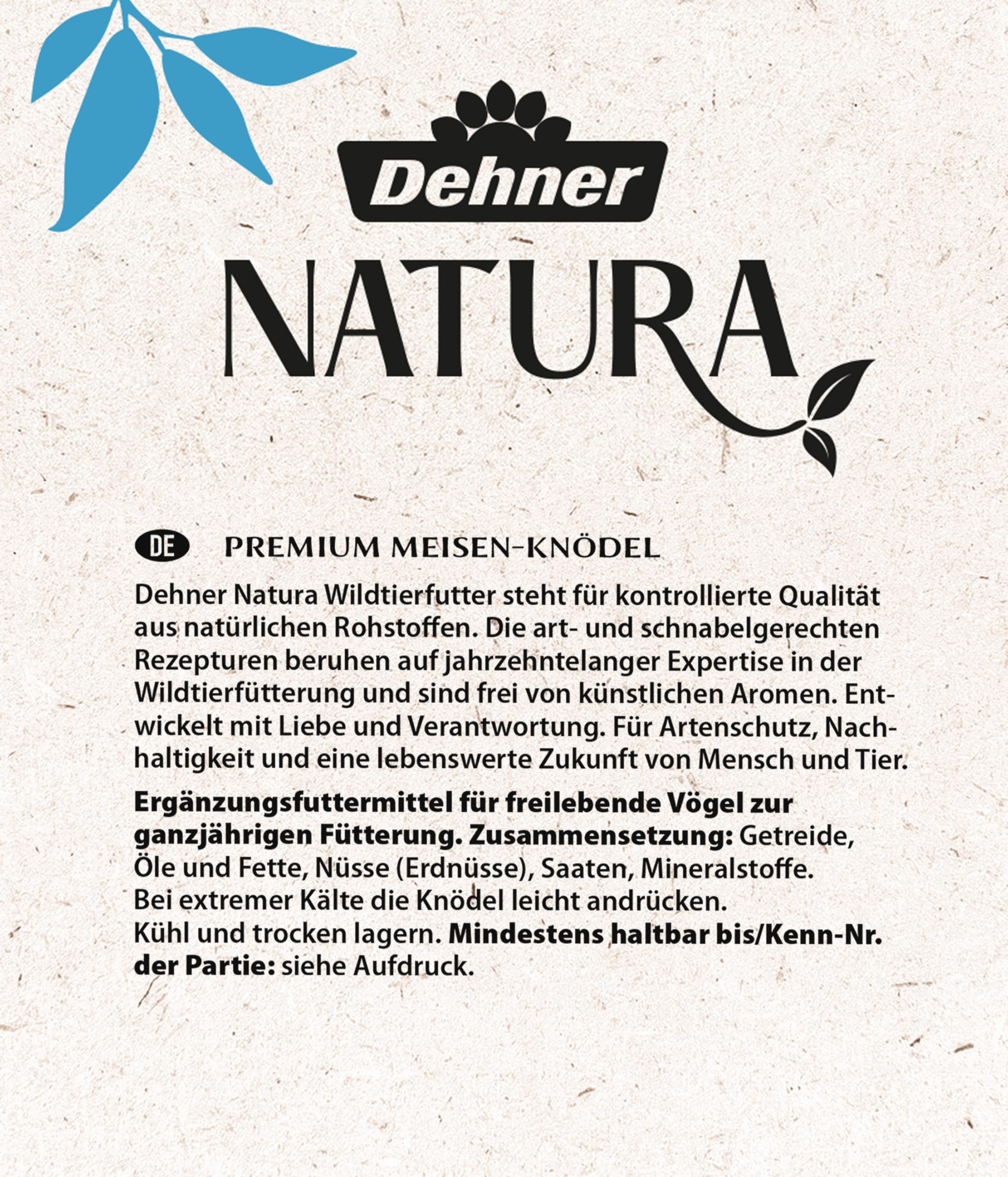 Dehner Natura Mangime per uccelli selvatici palline cinciallegre con rete 30 pezzi 2,7 kg