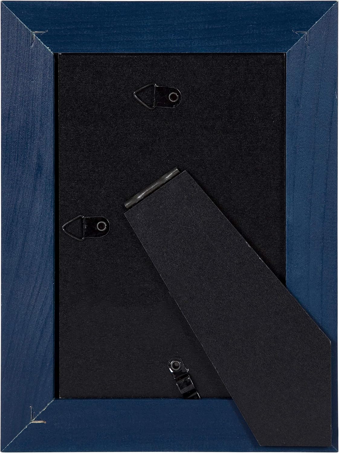 DesignOvation Kieva Solid Wood Picture Frame, Distressed Navy Blue 4x6, Pack of 6