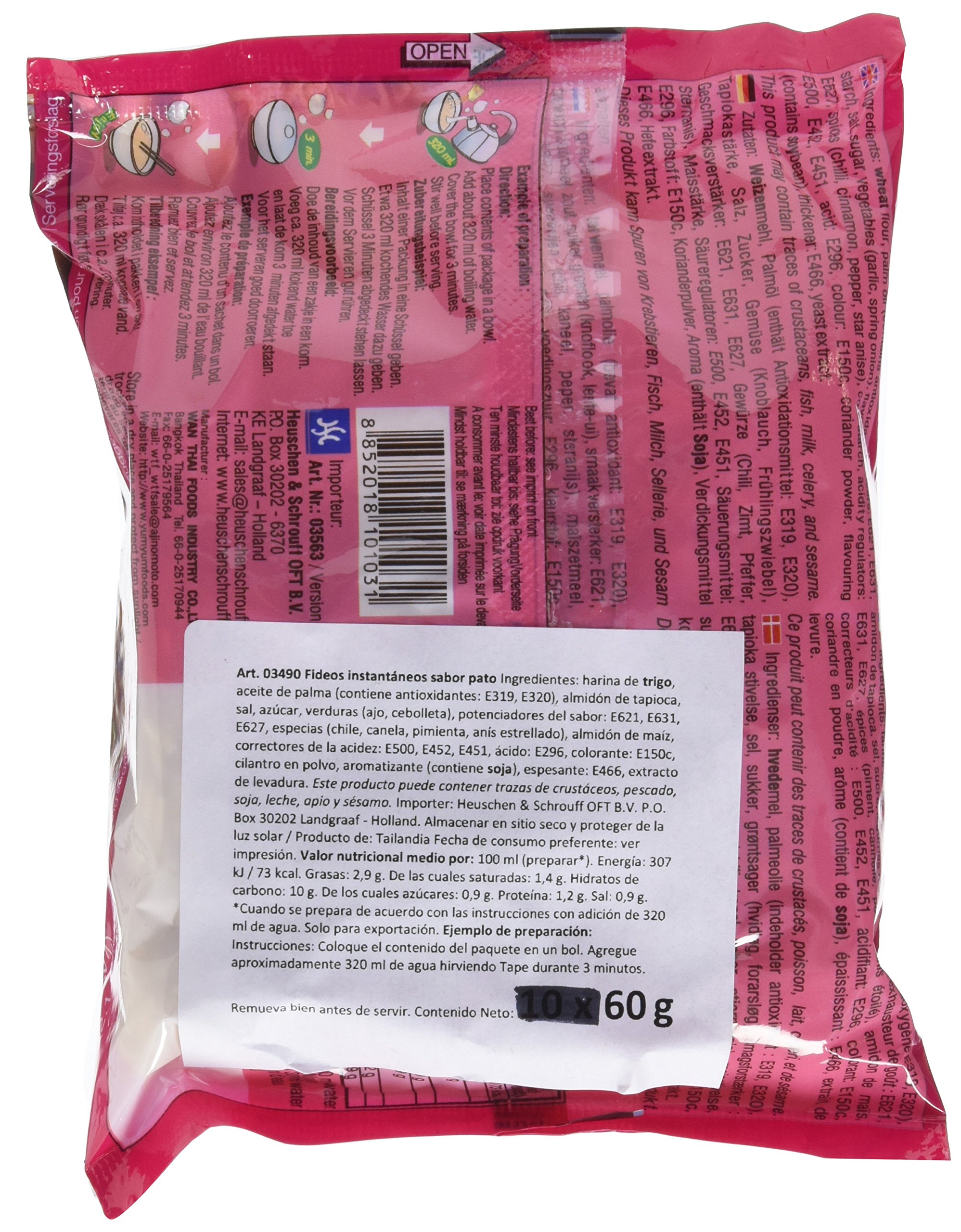 Yum Yum Instant Noodles Duck 10 x 60 g Pack