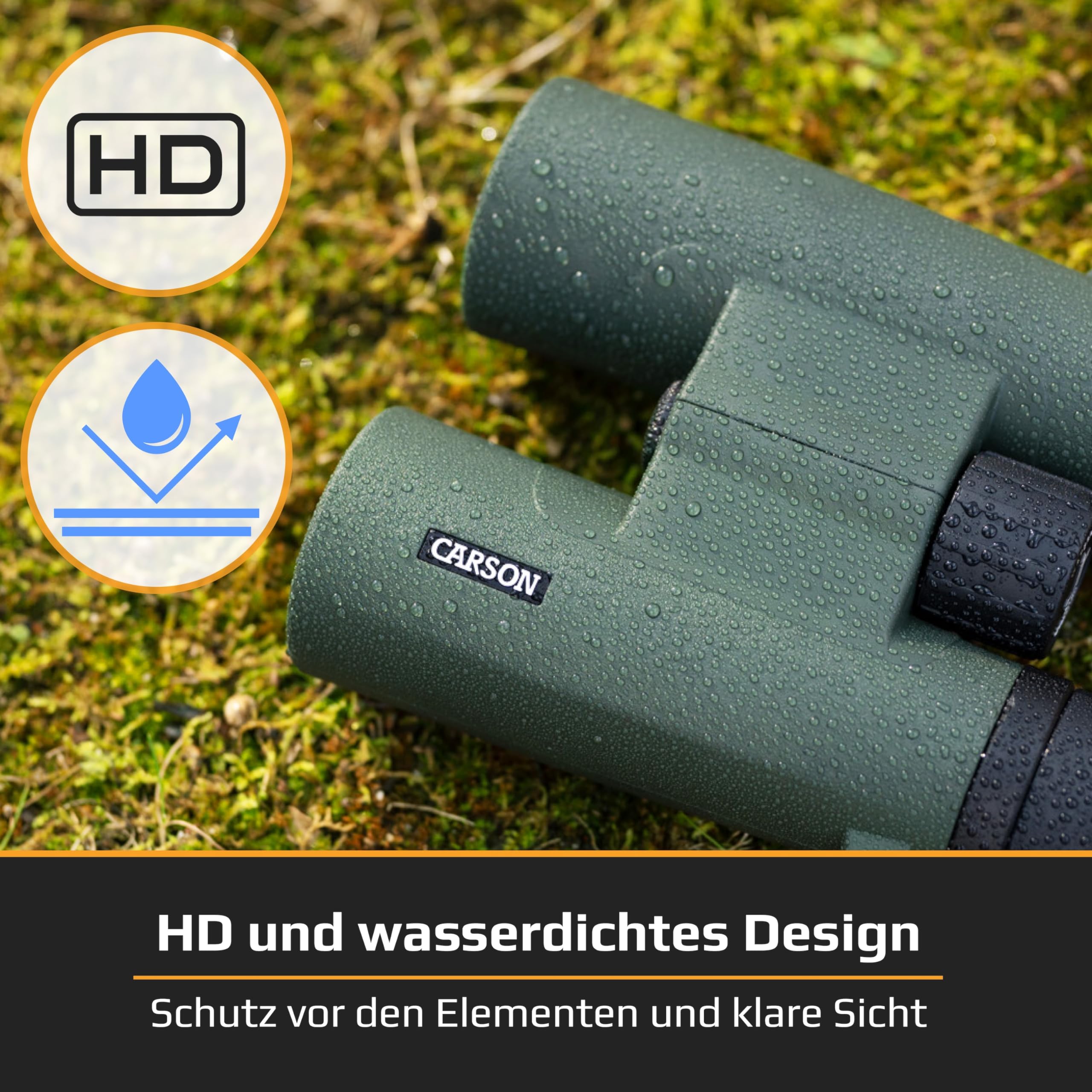 Carson RD Kompaktfernglas, Doppelstegdesign, 8x26mm, wasserdicht, robust, beschlagfrei (RD-826)