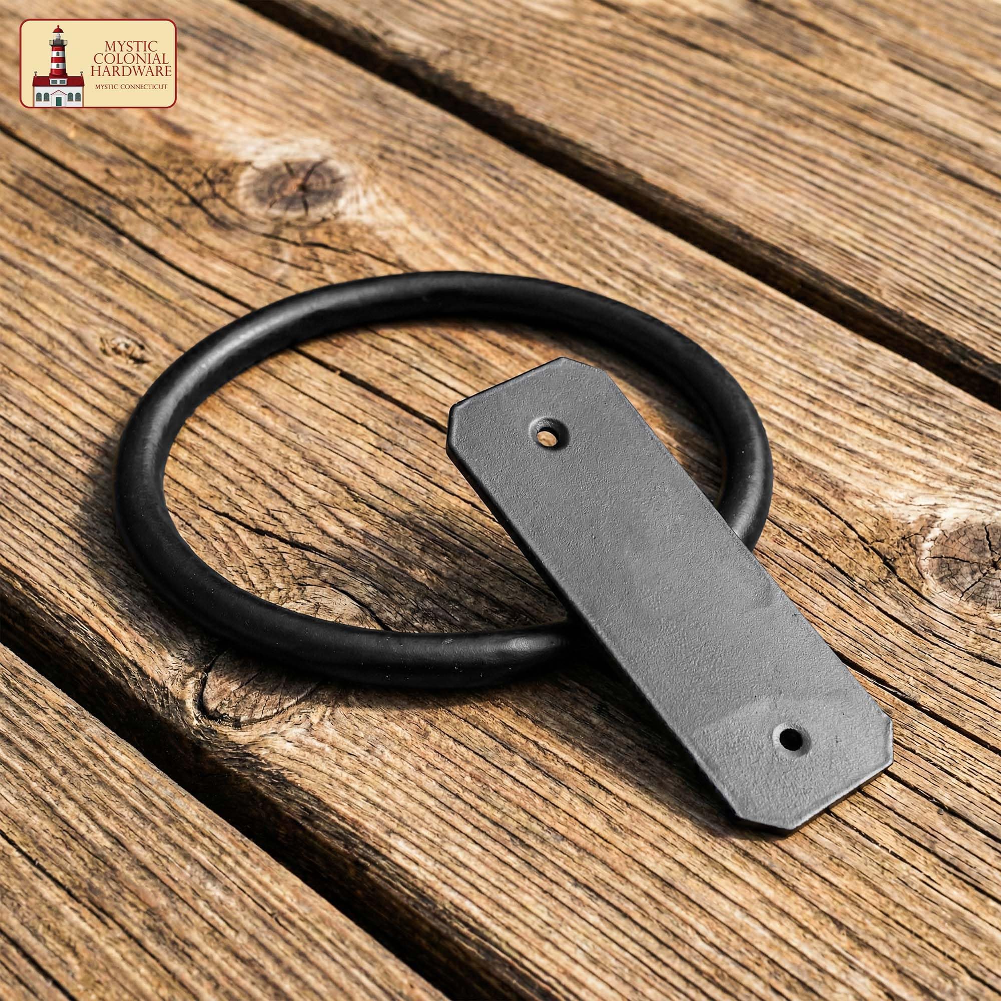Mystic Colonial, barra portasciugamani in ghisa, rustica, da parete, in metallo, per bagno, cucina o ingresso, nero resistente (15,9 cm, montaggio a parete in stile vittoriano rustico)