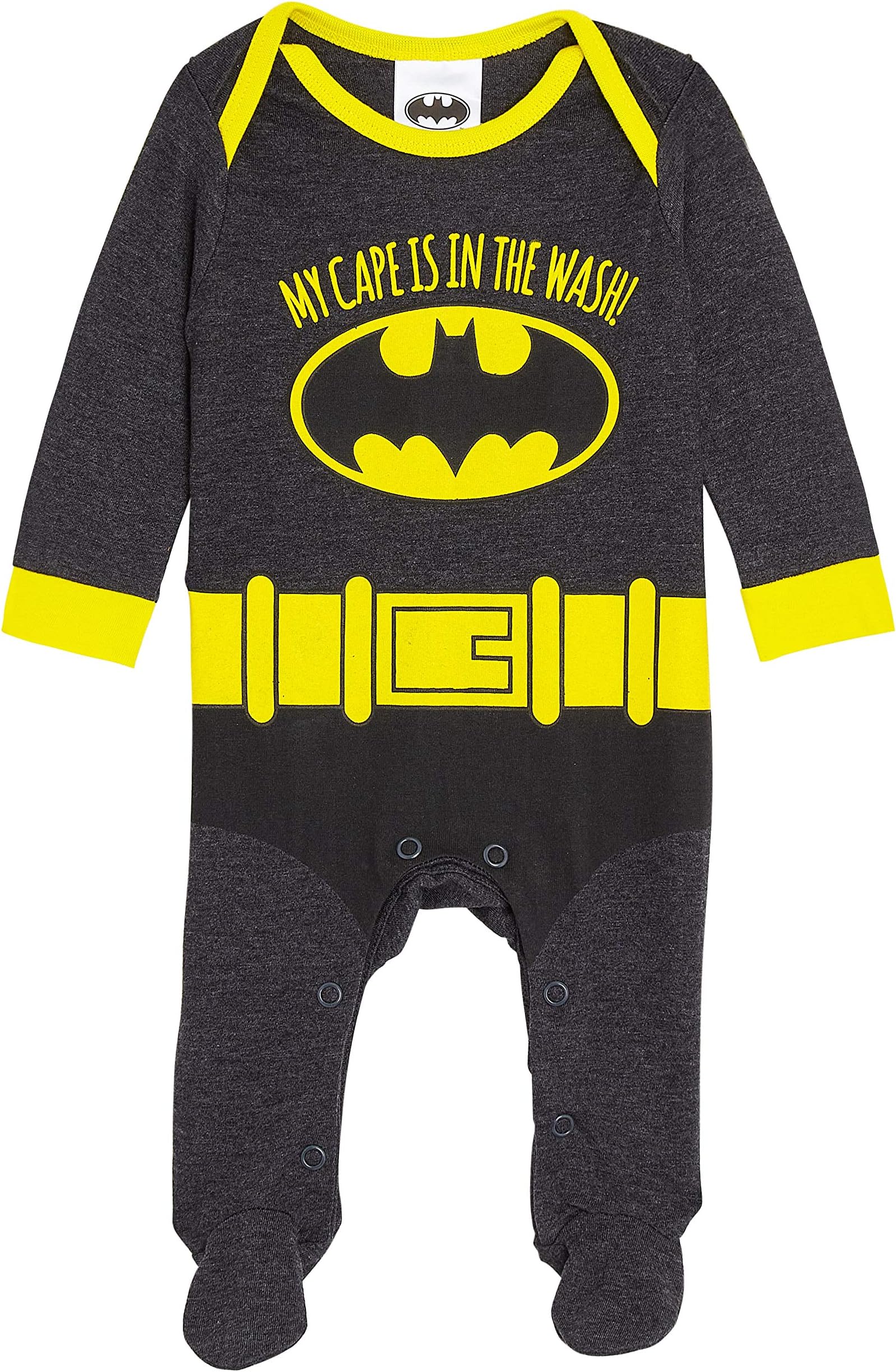 Batman Baby Grows, Batman Costume Boys Onesie, Cotton Baby Clothes, Long Sleeve Pyjamas Footed Sleepsuit, Baby Boy Gifts from Newborn up to 18 Months
