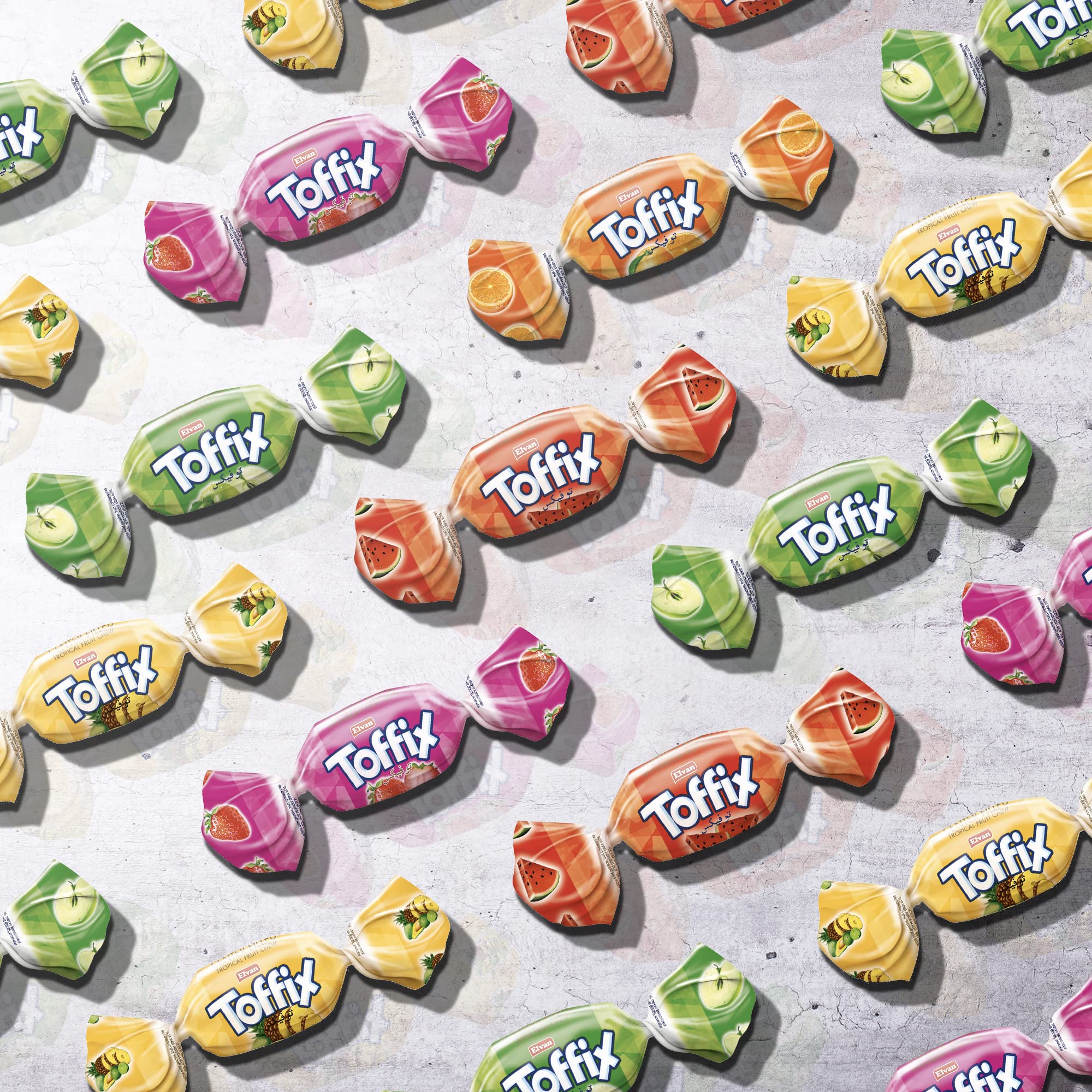 TOFFIX Fruit Chews Assorted Bulk Candy 250+ Pieces CenterFilled