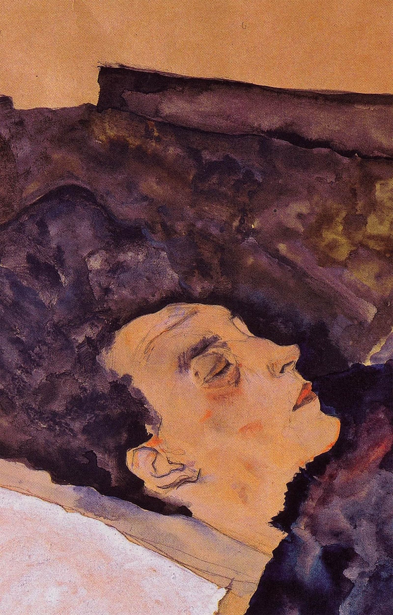 Tableau Egon Schiele la mère endormie impression sur toile 60x90cm
