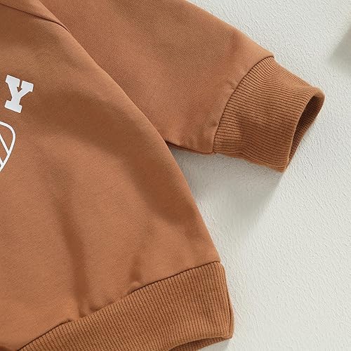 Miniatura 4 de Lamuusaa Conjunto de fútbol para bebé niño y niño, sudadera con cuello redondo para el día del juego, sudadera con pantalones deportivos para otoño