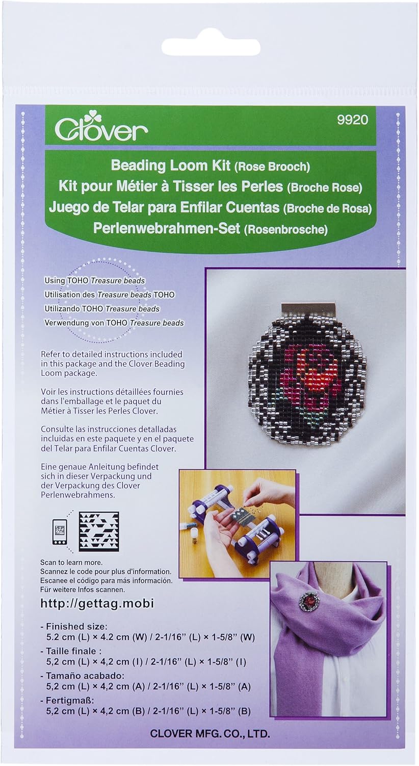 Clover 9920 Beading Loom Kit/Rose Brooch