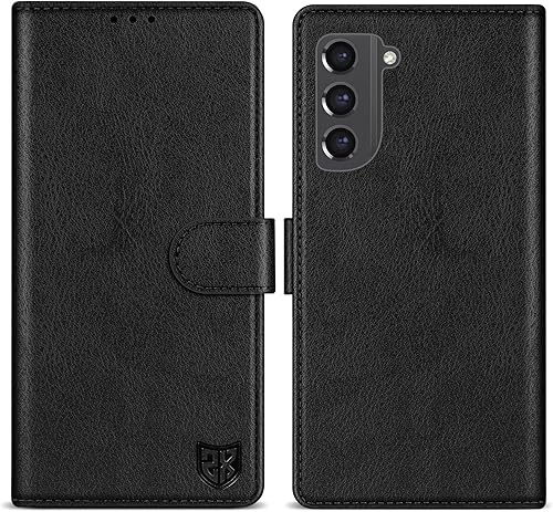 ZZXX Funda tipo cartera para Samsung Galaxy S21 FE con bloqueo RFID, ranura para tarjetas, función atril, cierre magnético, funda protectora de