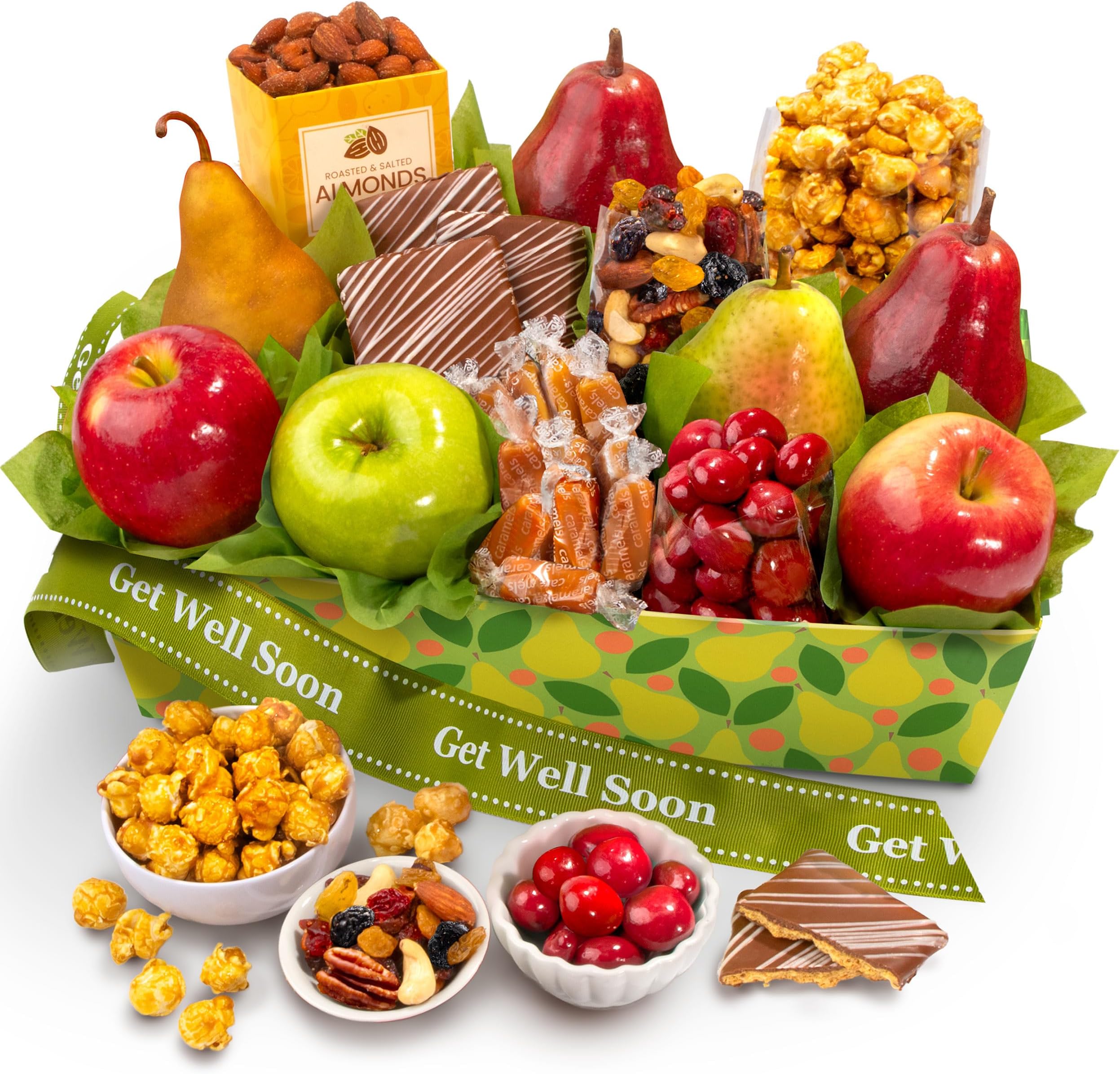 Get Well Soon Orchard Delight Fruit and Gourmet Gift Basket"