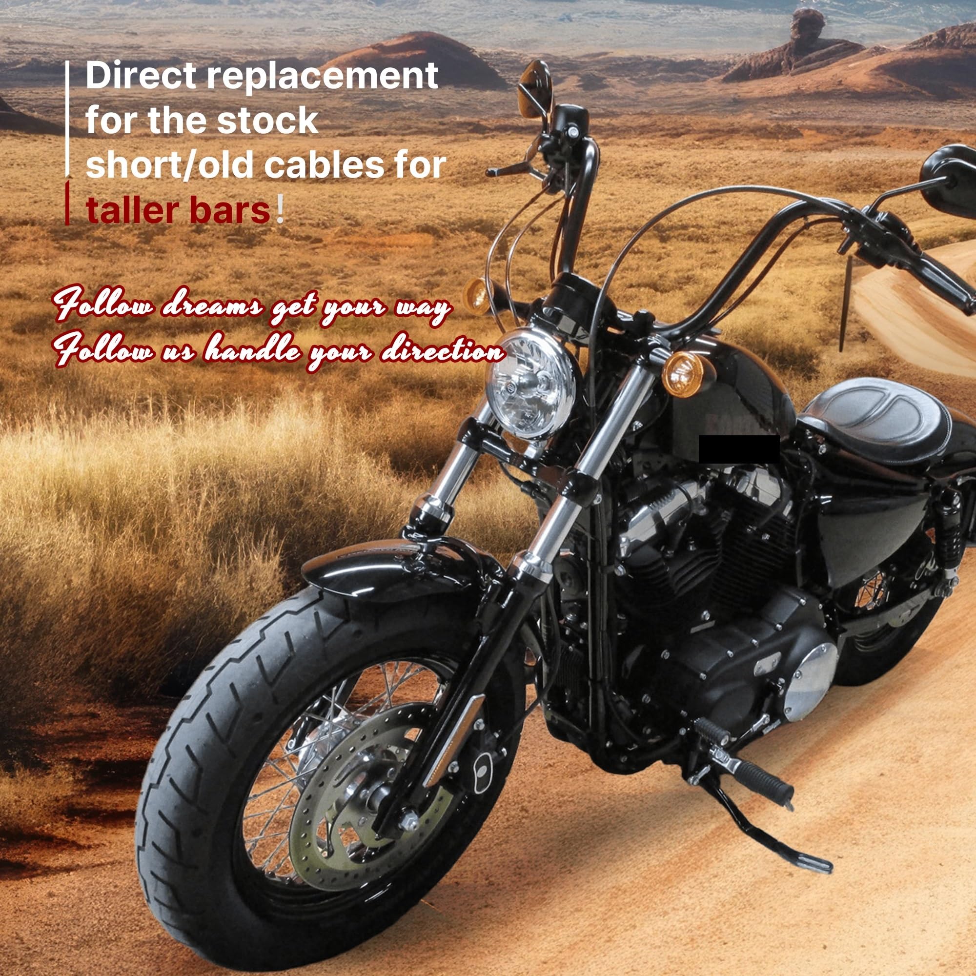 Kit de Cable extensión para manillar motocicleta, embrague para línea freno, acelerador, CAN-Bus, para Sportster XL 2014-2021