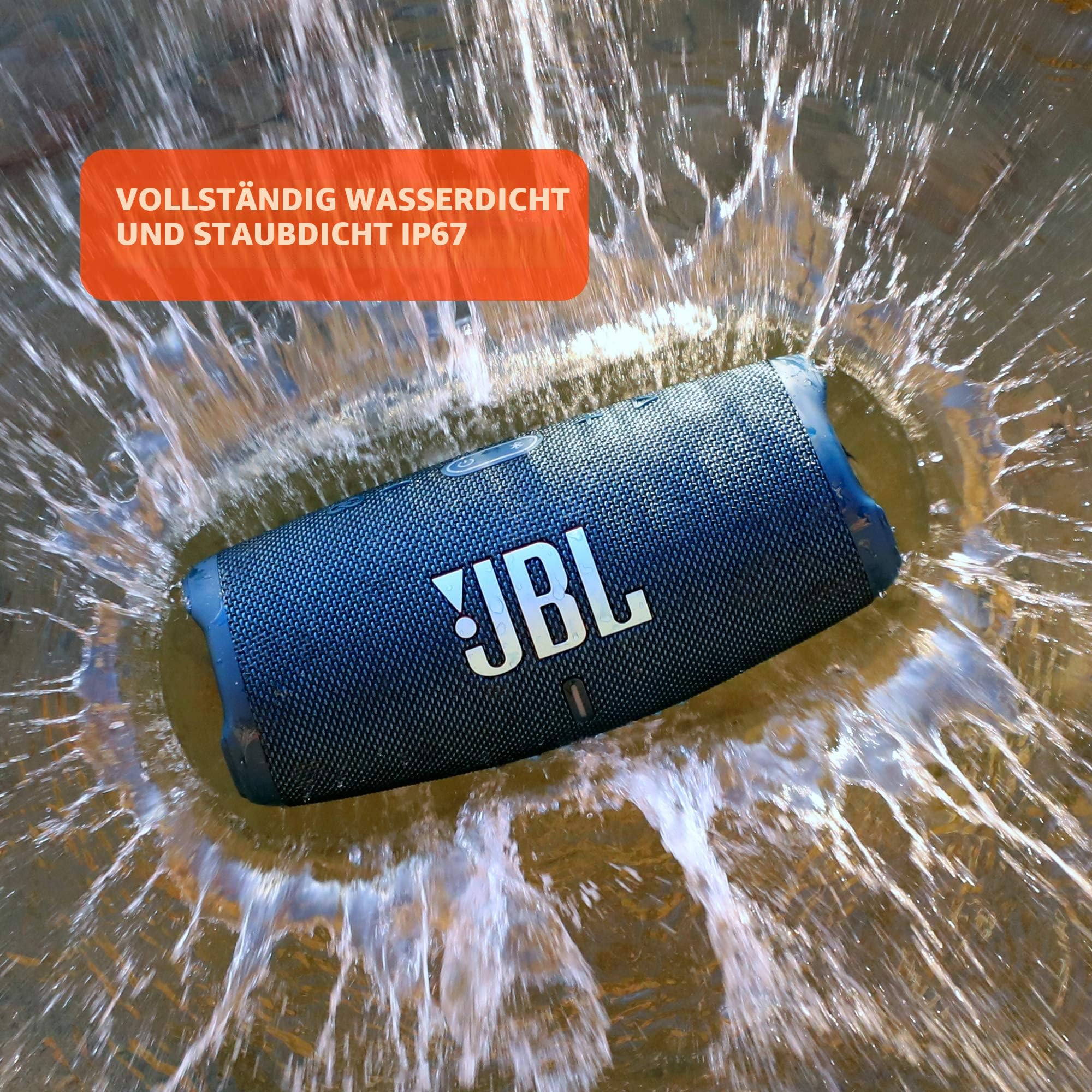 JBL CHARGE 5 - Tragbarer Bluetooth-Lautsprecher mit IP67-Wasserschutz und USB-Ladeanschluss - Rot