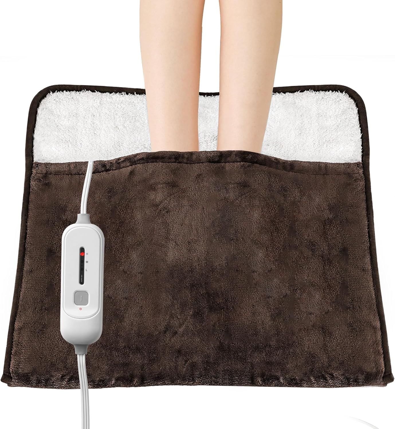 Electric Heated Foot Warmers,Heating Pad for Feet with 3 Heat Setting,Auto Shut Off,ETL Certified,Feet Warmers for Women and Men,Back and Legs,Birthday Christmas Gifts,22×20 inches,Brown