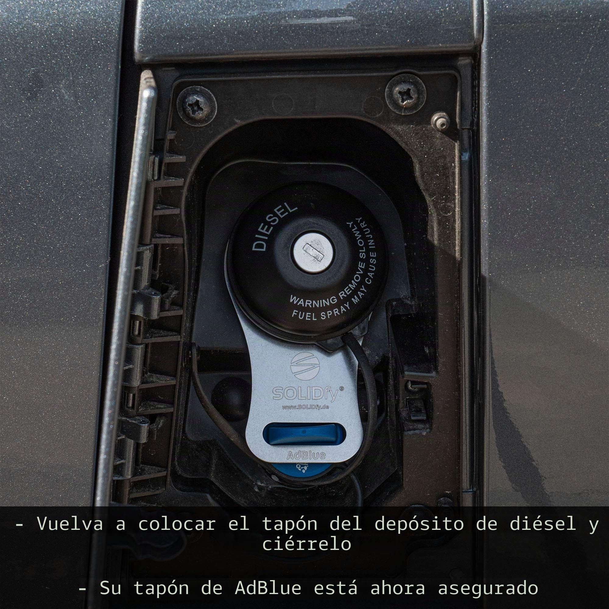 Cierre de seguridad AdBlue de acero inoxidable