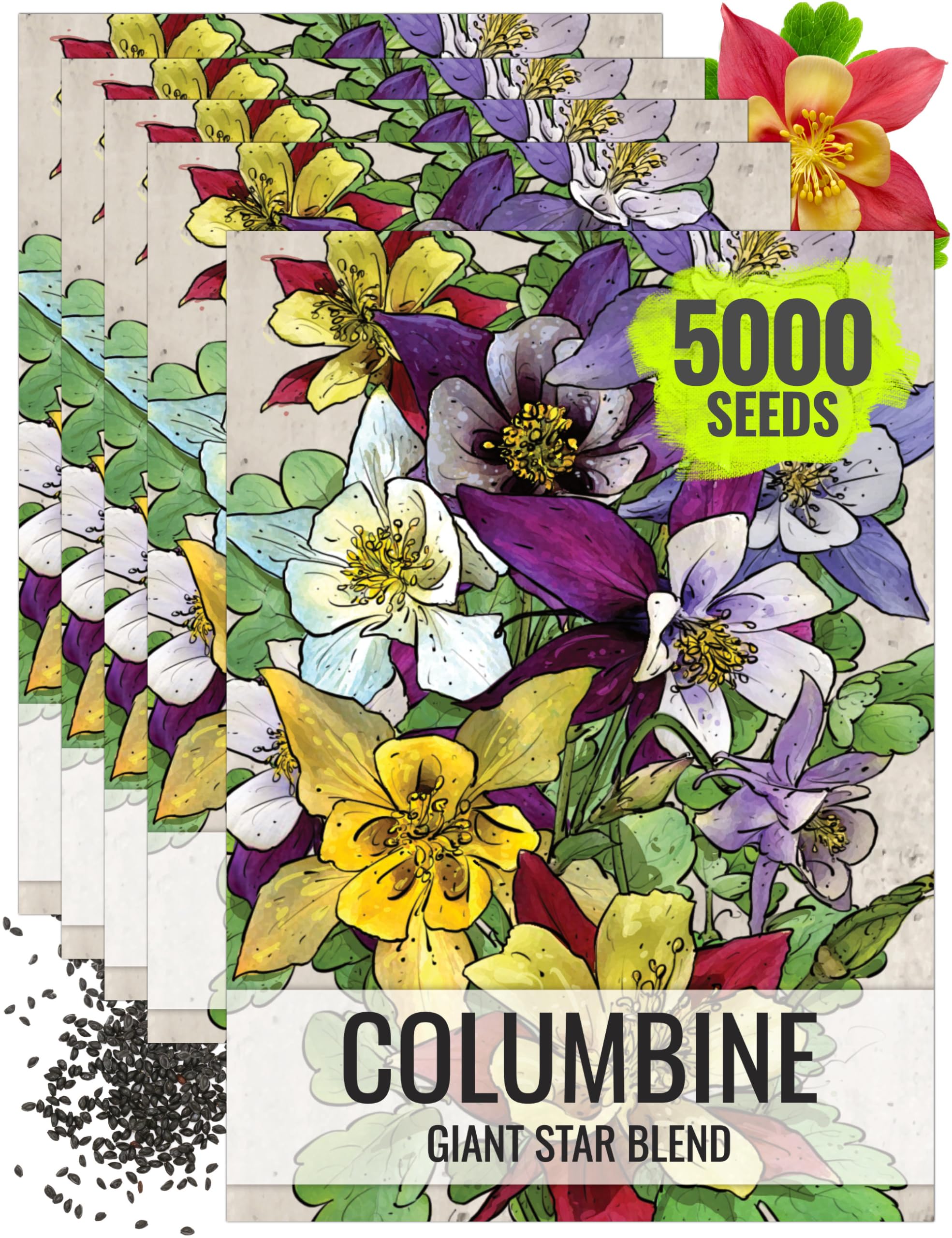 Seed Needs Giant Star Columbine Seeds McKana's Mixture