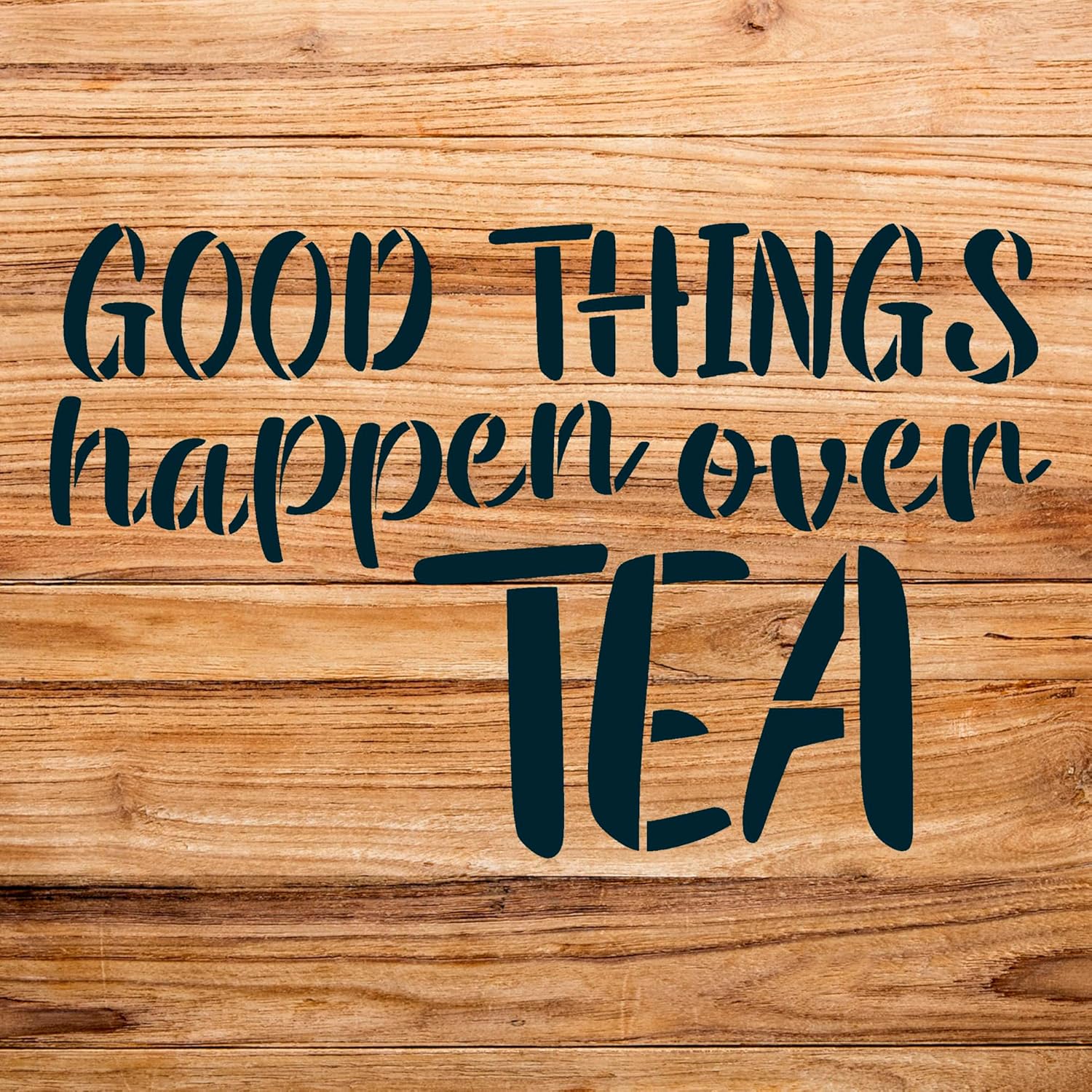 Tea Quote Stencil for Walls and Crafts, Reusable Mylar Template, Ideal for Coffee bar Station and Kitchen Decor - Size A1 (33.1" x 22.1")
