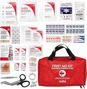 First Aid Central AZ-ESSFAK Essential Emergency First Aid Kit For Home, Travel, and Work, 111 Pieces
