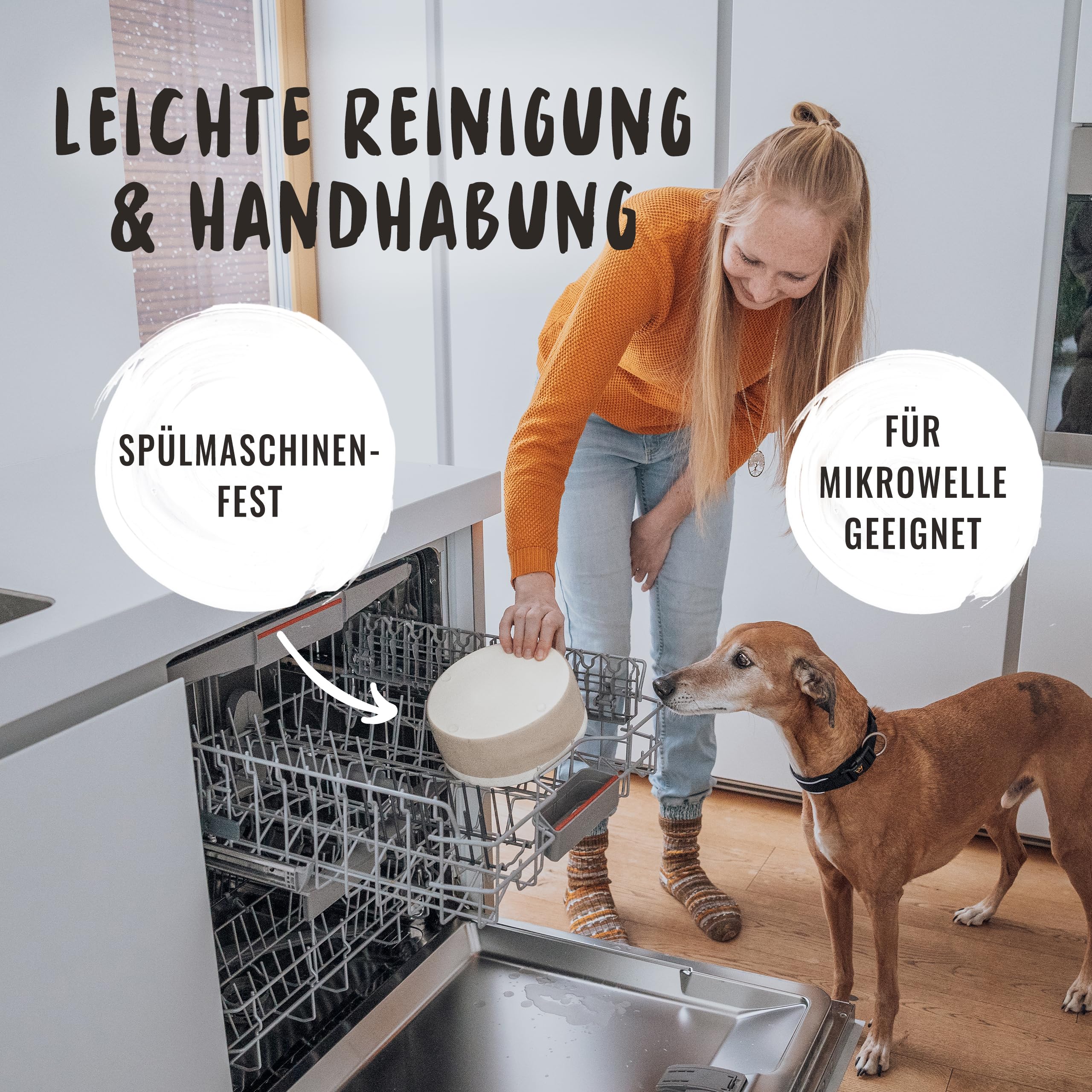 Rudelkönig Hundenapf Keramik - 900ml 2er Hunde Napfset - Handgefertigter Futternapf Hund Keramik - Rutschfester Keramiknapf mit lebensmittelechter Glasur