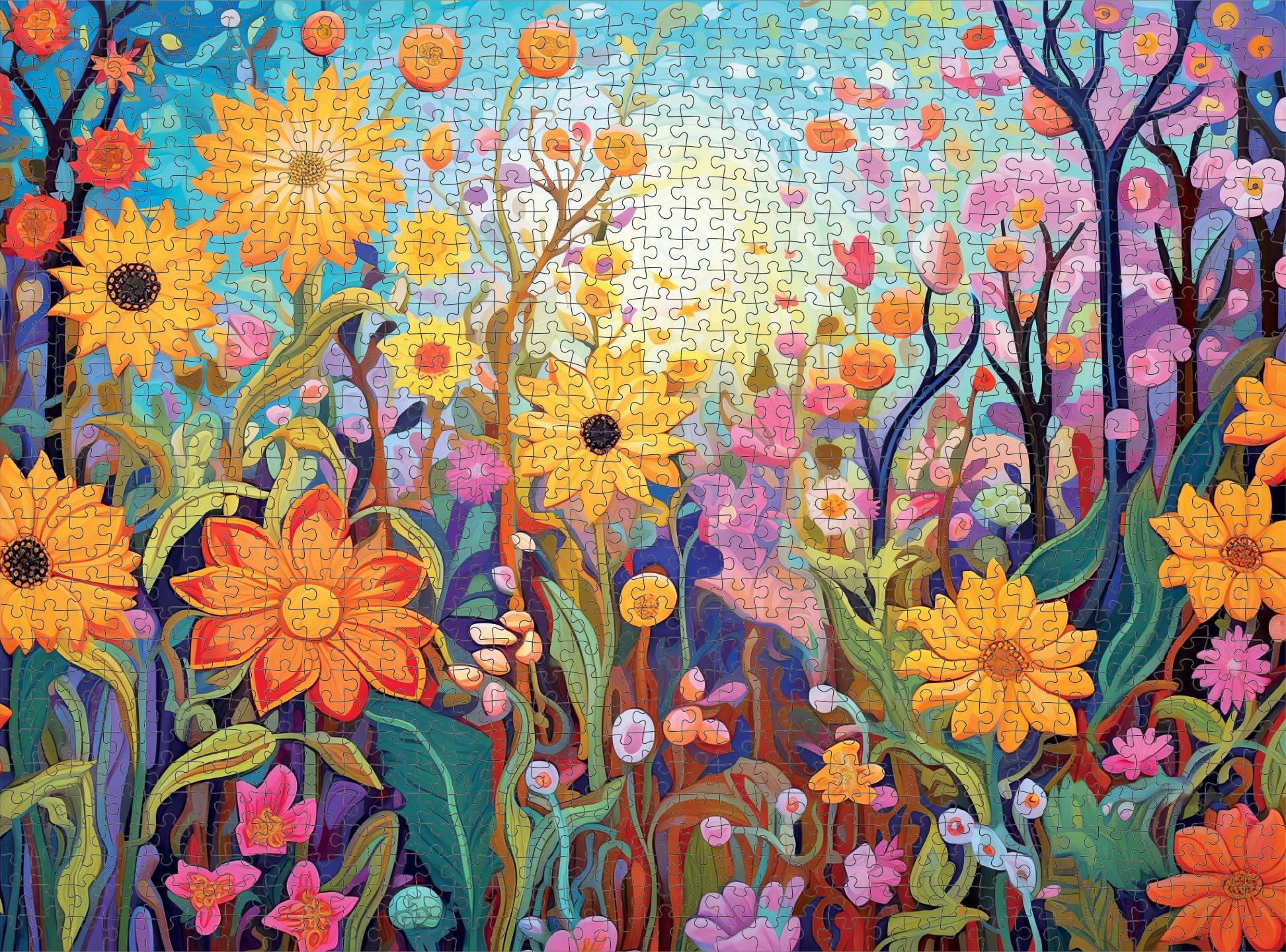 Cross & Glory - 1000 Piece Jigsaw Puzzle for Adults | Sarah's Secret Garden Adventure | Flower Garden Theme | Artistic Challenge | 20x27 Inches | Flower Puzzle