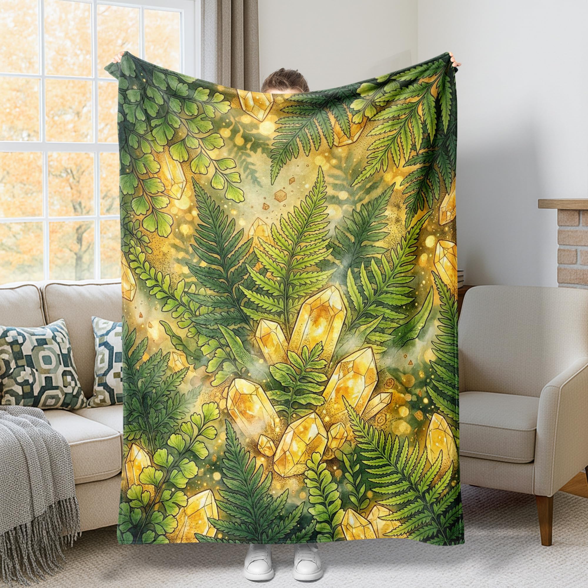 Couverture en flanelle anti-froid légère pour lit et canapé vert automne