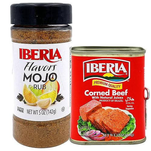 Iberia Carne de res en conserva, 12 onzas + Iberia Mojo Rub, 5 onzas,