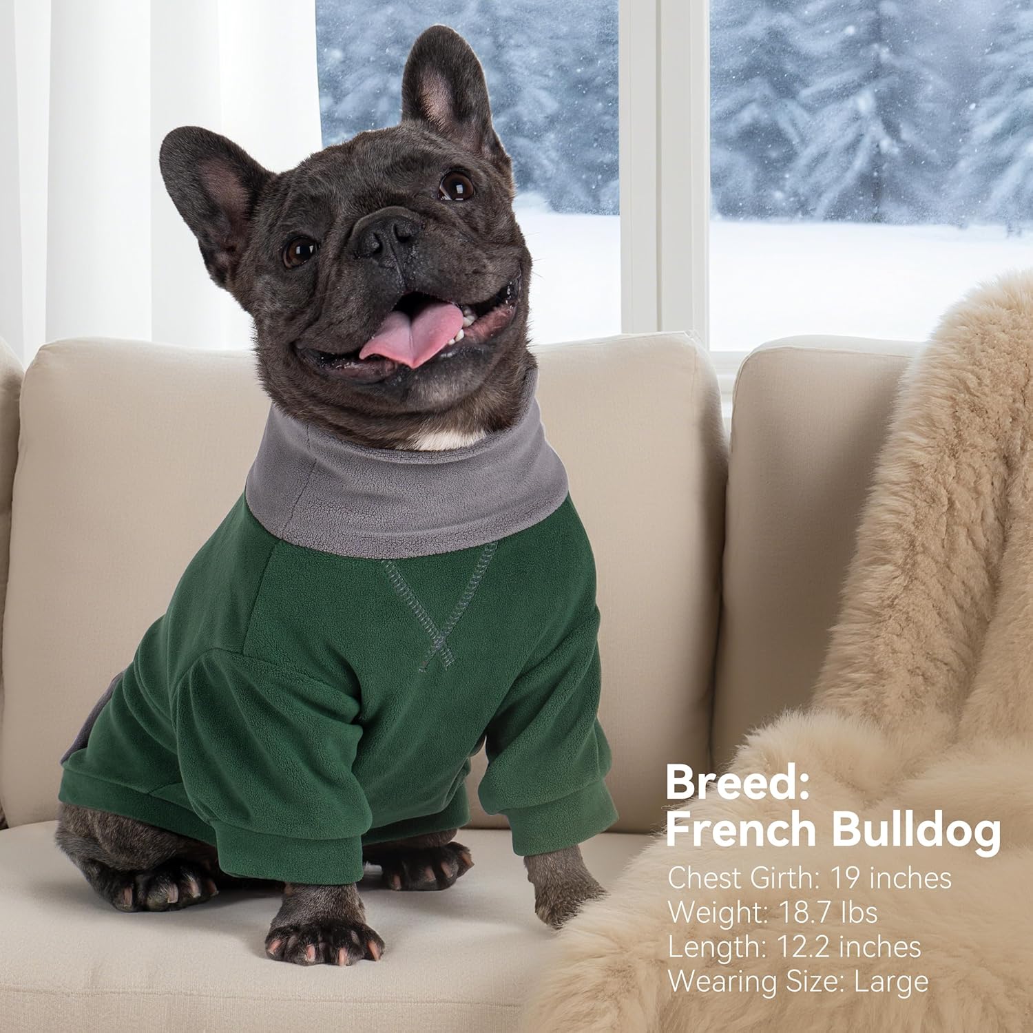 cyeollo 2 Pack XX-Large Dog Sweater, Warm Fleece Dog Sweaters for Medium to Large Dogs Boy Girl Soft Turtleneck Strechy Dogs Sweatshirt, Winter Clothes, Green & Blackish Green 2XL