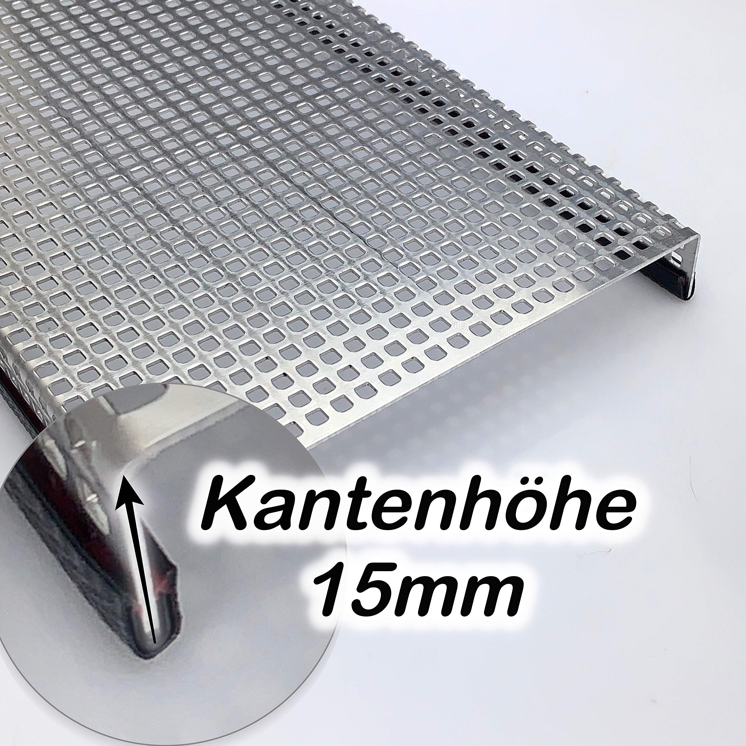 Aluminium 1,5mm dick Terrariumabdeckung mit Kantenschutz Lochblech QG 5-8 Schutzgitter, Größe nach Maß (800mm x 400mm)