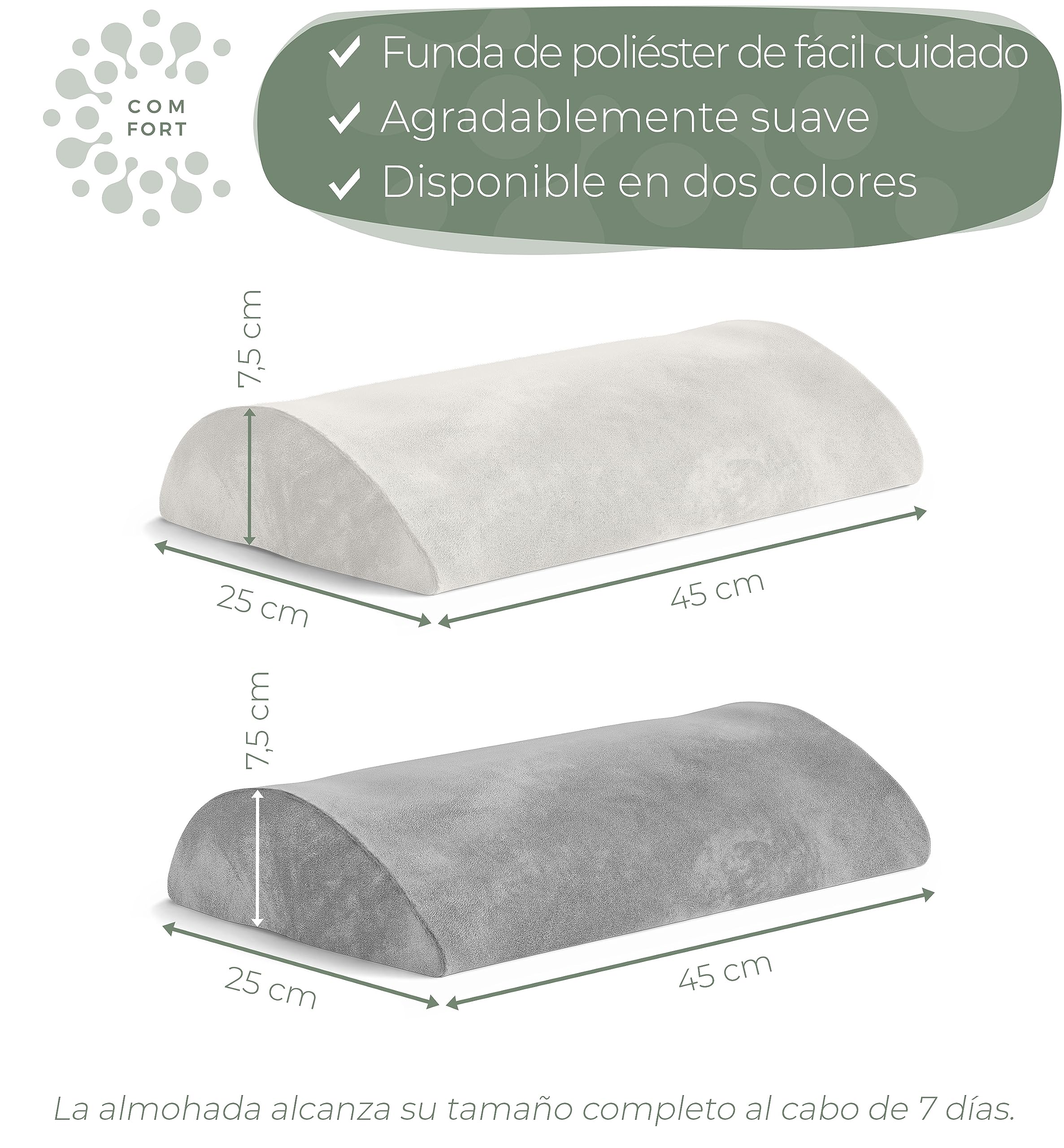 Well B4 Almohada Lumbar Ergonómica, de Apoyo Lumbar para Cama y Sofá, al Estar Tumbado, Cojin para la Parte Baja de la Espalda, Gris