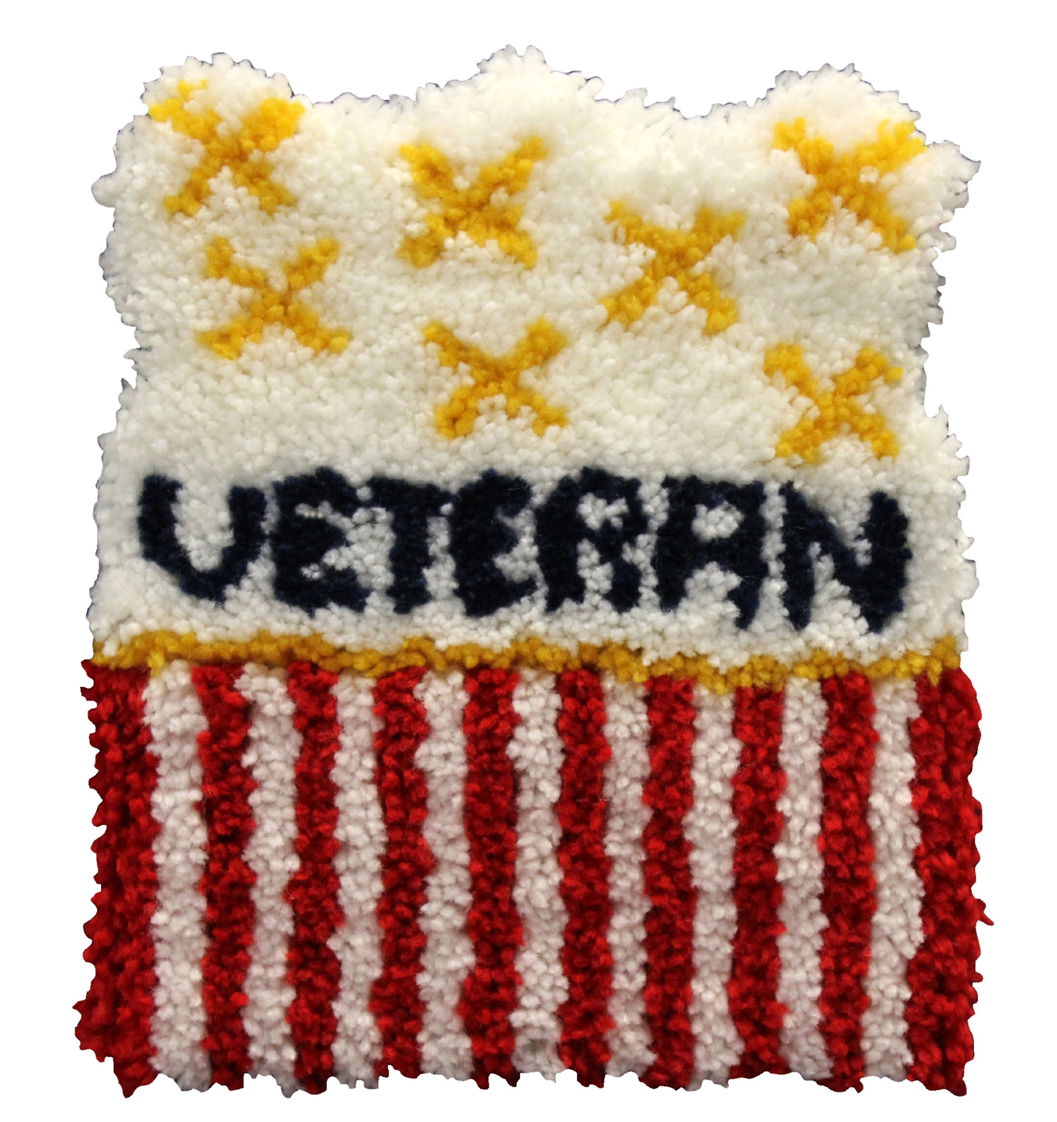 M.C.G. Textiles Veteran Shield Latch Hook Rug, 10" by 13"