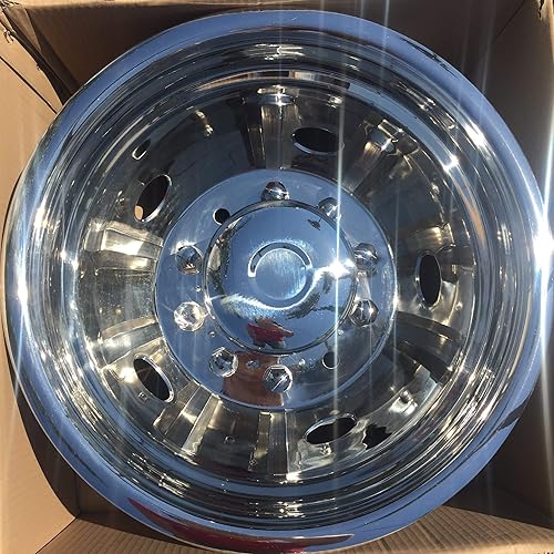 Miniatura 3 de Juego de 4 simuladores de rueda de 19.5 pulgadas dobles para Ford F450 F550 2005-2021 de 10 lengüetas de acero inoxidable