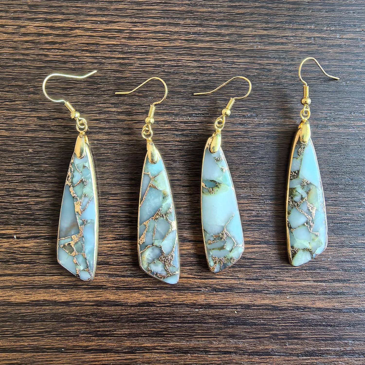 Boho Women Natural Stone Earrings Unique Healing Imperial Jasper Gemstone Energy Hypoallergenic Lightweight Dangle Drop Earrings Multiple Styles Earrings Jewelry for Birthday Party Gift - Image 5