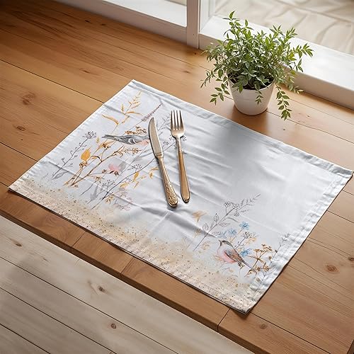 Miniatura 6 de Maison d' Hermine Juego de 4 manteles individuales de tela, 100% algodón, decorativos, lavables, para mesa de Pascua, para cocina, fiesta, boda,