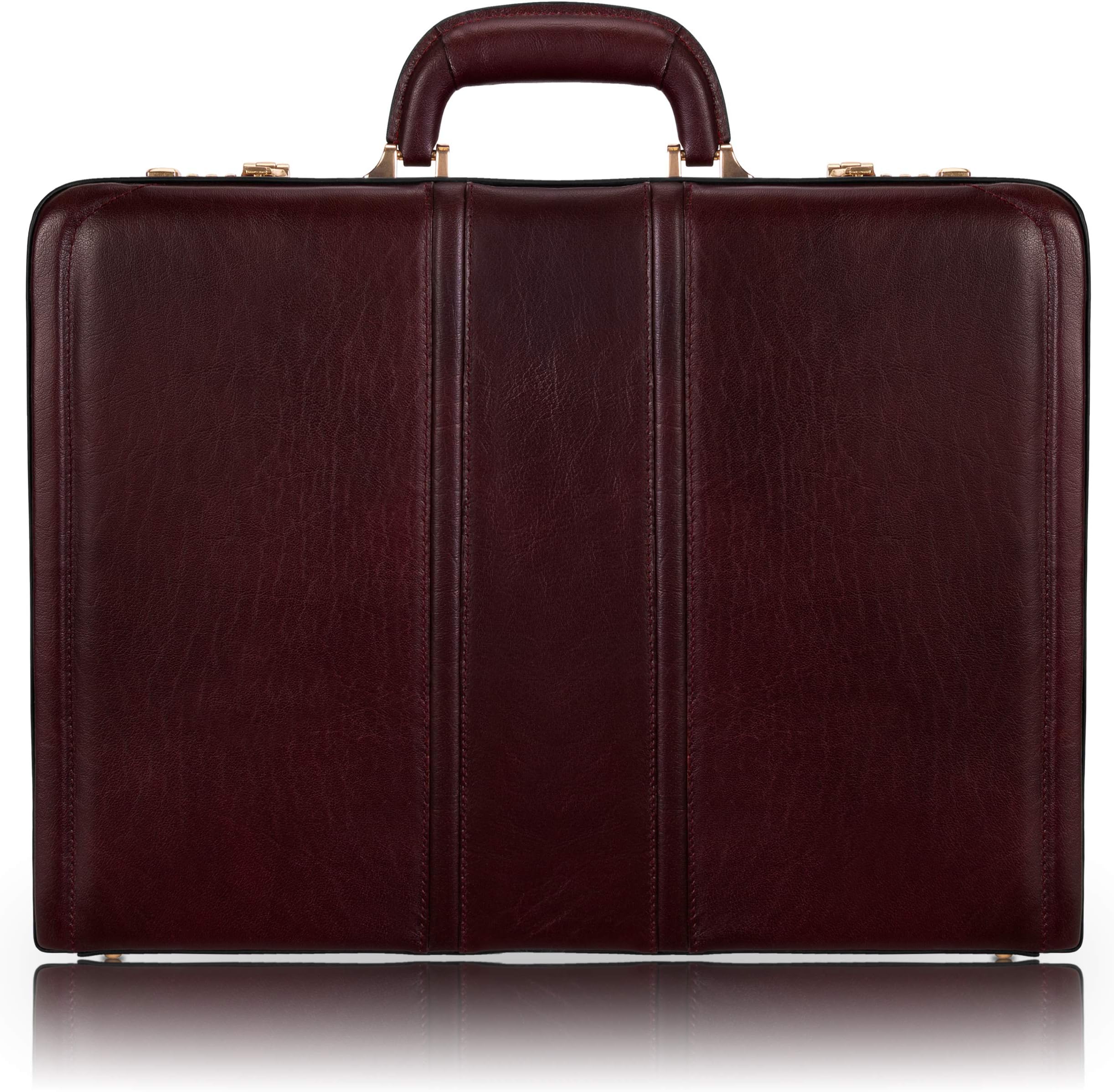 McKLEIN Leather 3.5" Attaché Briefcase- DALEY- Burgundy