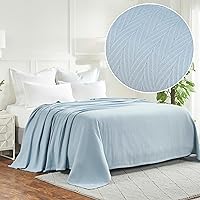 Vista 2 de Cobija 100% algodón Azul claro