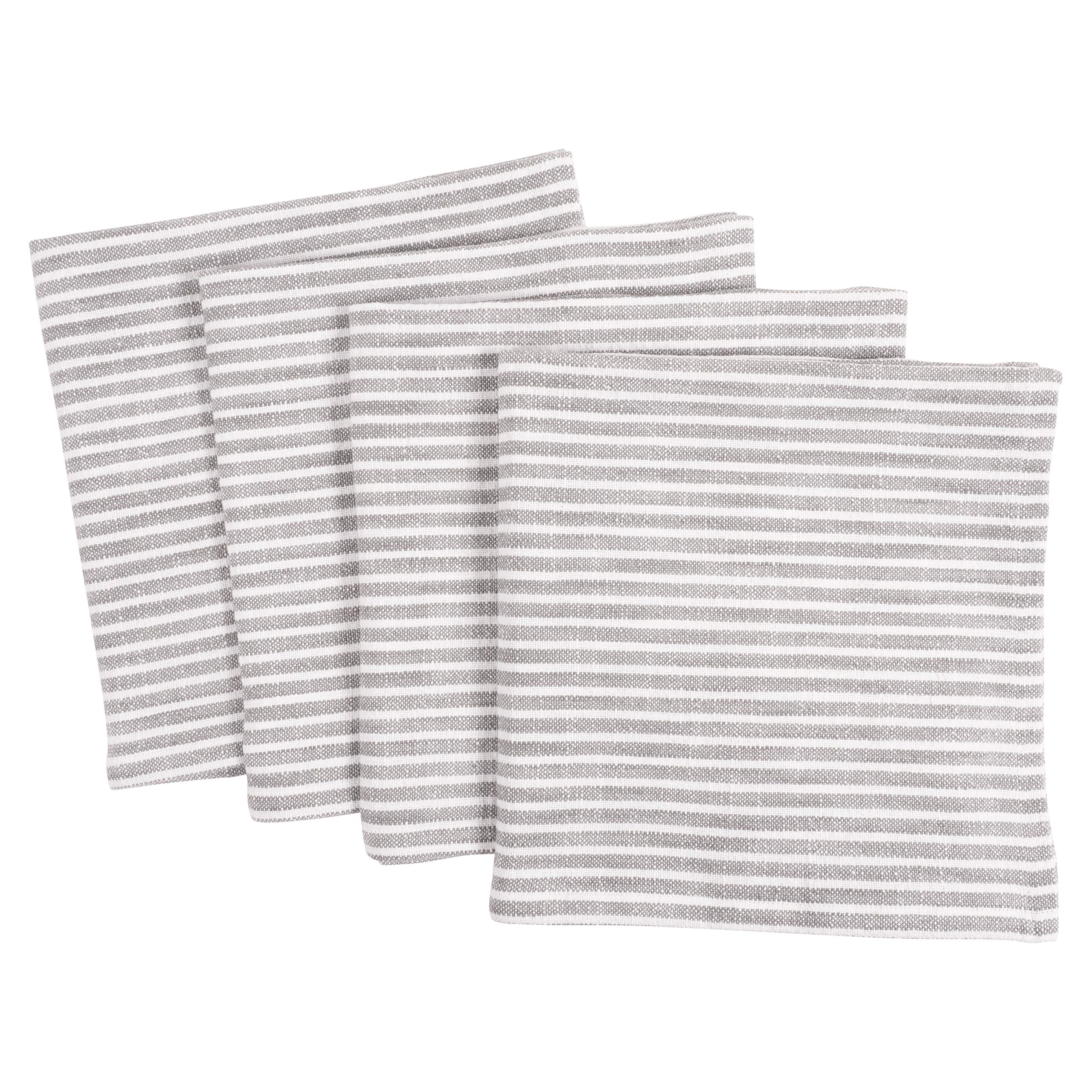 KAF Home Monaco Relaxed Casual Farmhouse Napkin | 100% Slubbed Cotton, 20x20 Inch Cloth Napkins | for Entertaining and Everyday Use (Gray, Set of 4)