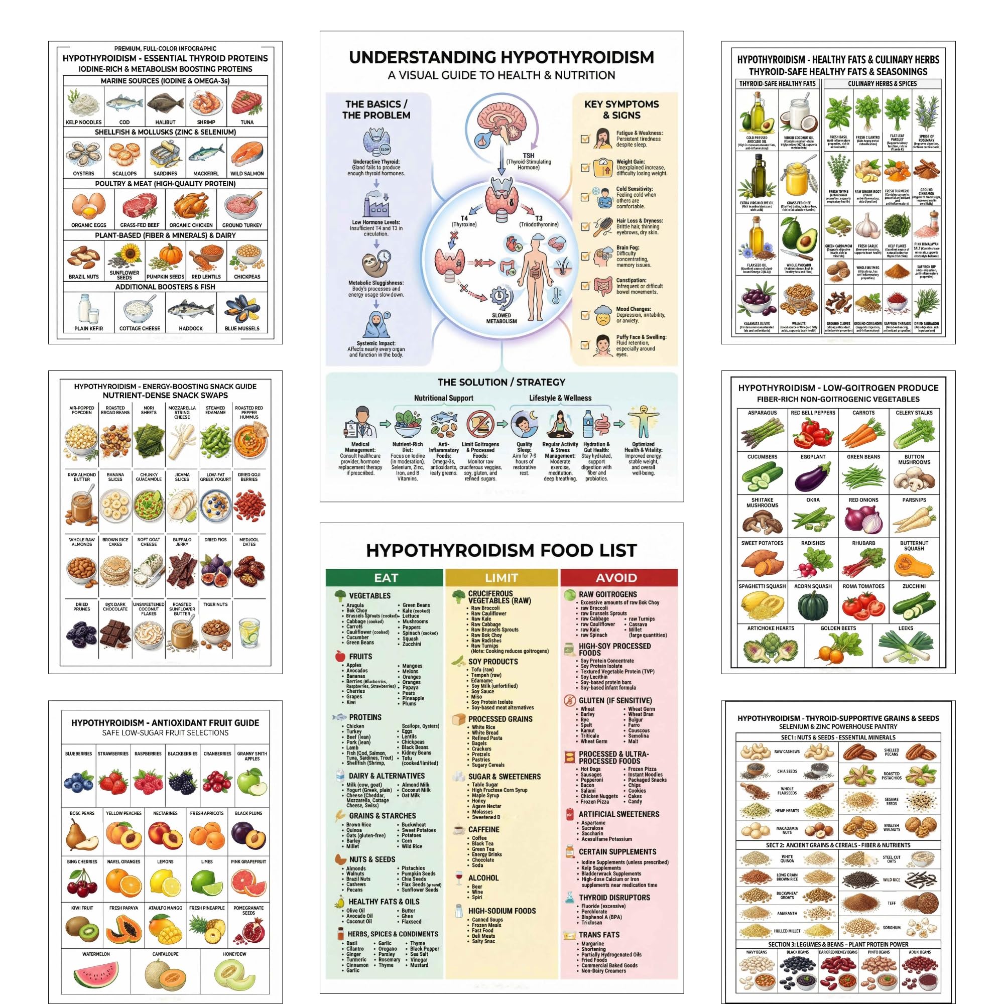 Affiche liste des aliments thyroïde pour simplifier vos repas sains - 8