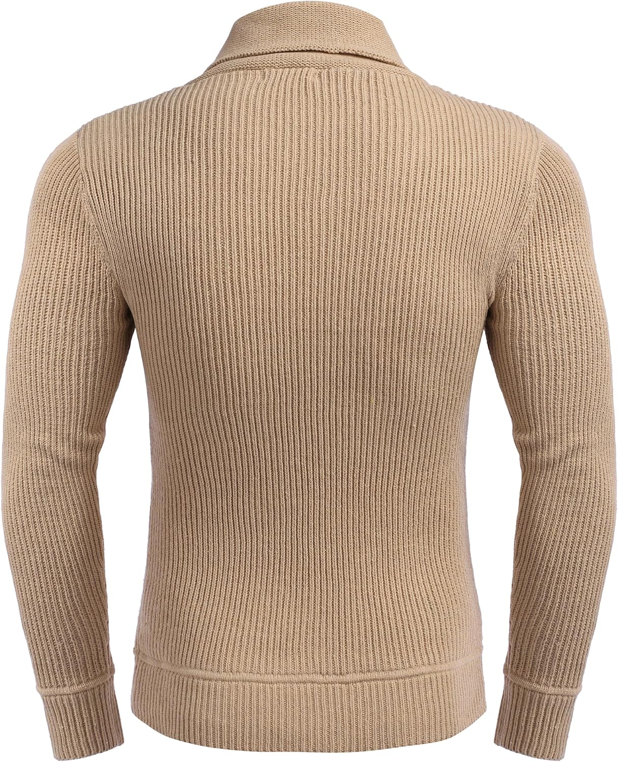 COOFANDY Men's Knitted Turtleneck Pullover Shawl Collar Sweaters Slim Fit High Neck Hoodies with Pockets - Image 4