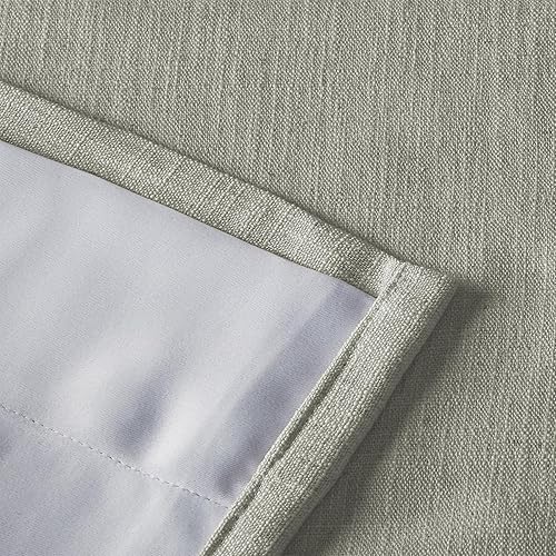 Miniatura 4 de ChadMade - Cortina de lino y poliéster de 50 pulgadas de ancho x 63 pulgadas de largo con forro opaco plisada para puerta corredera de patio, sala