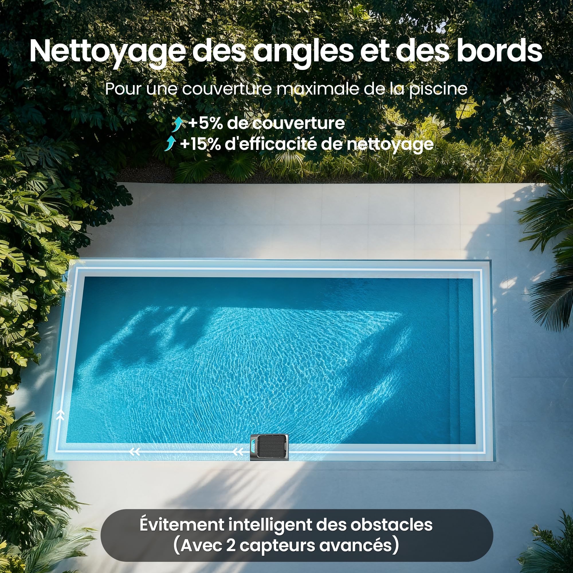 AIPER EcoSurfer S2 Robot Skimmer de Piscine Solaire, sans Fil, Application, Nettoyage Surface 24/7, Filtre 150 µm