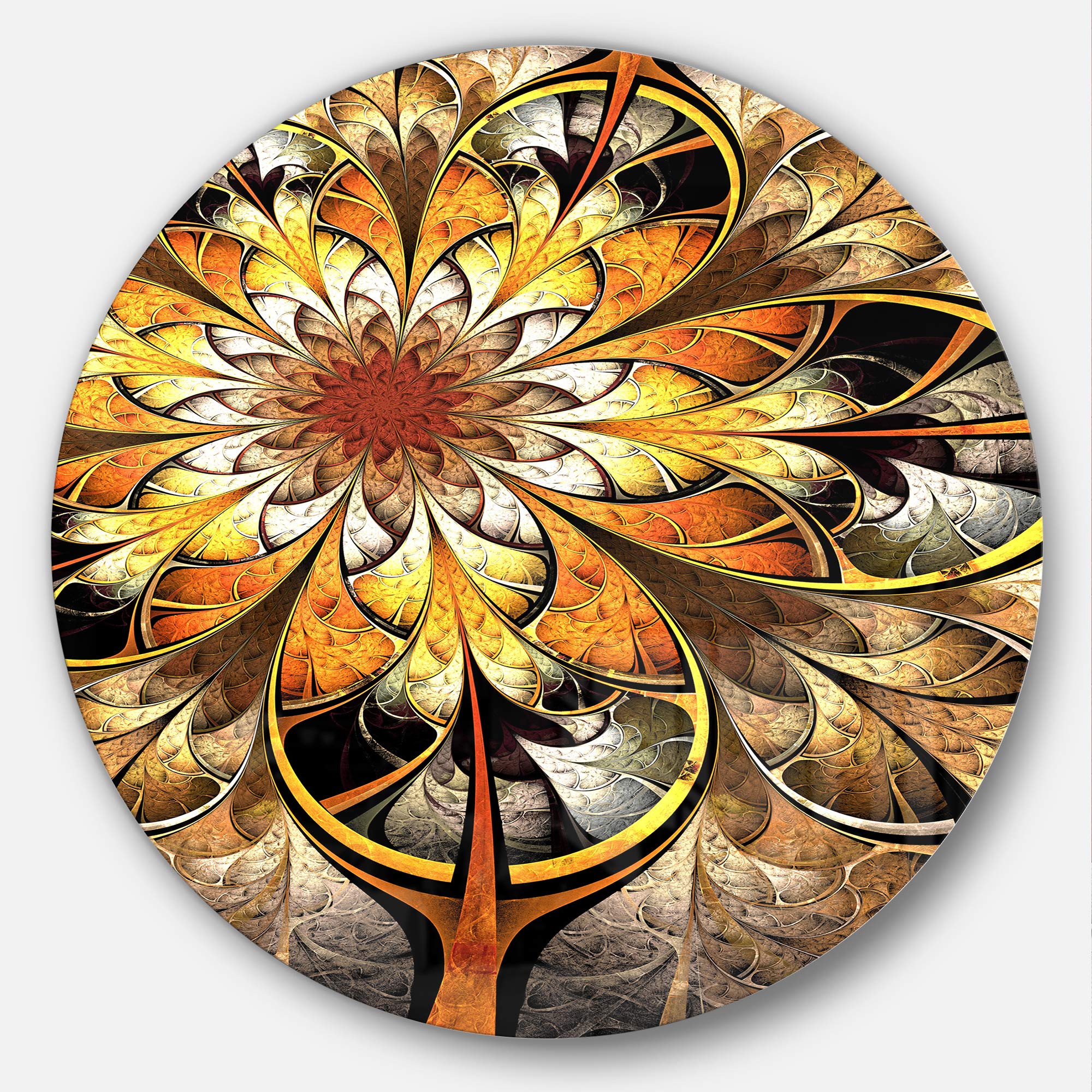 Amazon.com: Designart Fractal Flower Dark Yellow Floral Digital