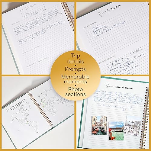 Miniatura 4 de Diario de viaje y cuaderno de viajeros para registrar viajes y recuerdos. Diario de viaje para mujeres y hombres. Regalos de viaje para almas