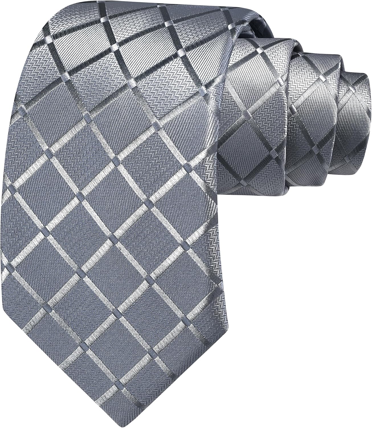GUSLESON 3.15"(8cm) Fashion Solid Plaid Ties Mens Woven Jacquard Necktie for Wedding