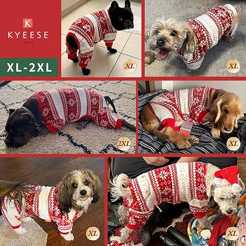 Miniatura 3 de KYEESE - Pijama para perros de Año Nuevo, con copos de nieve, para perros pequeños y medianos, para fiestas, mameluco para perros