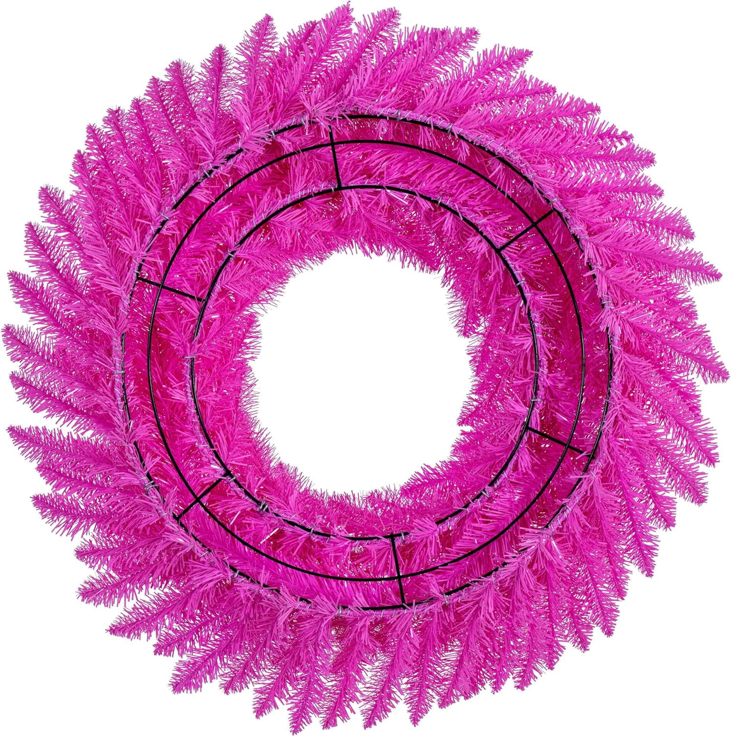 Vickerman 30" Hot Pink Artificial UnLit Wreath with 210 Realistic PVC Tips.