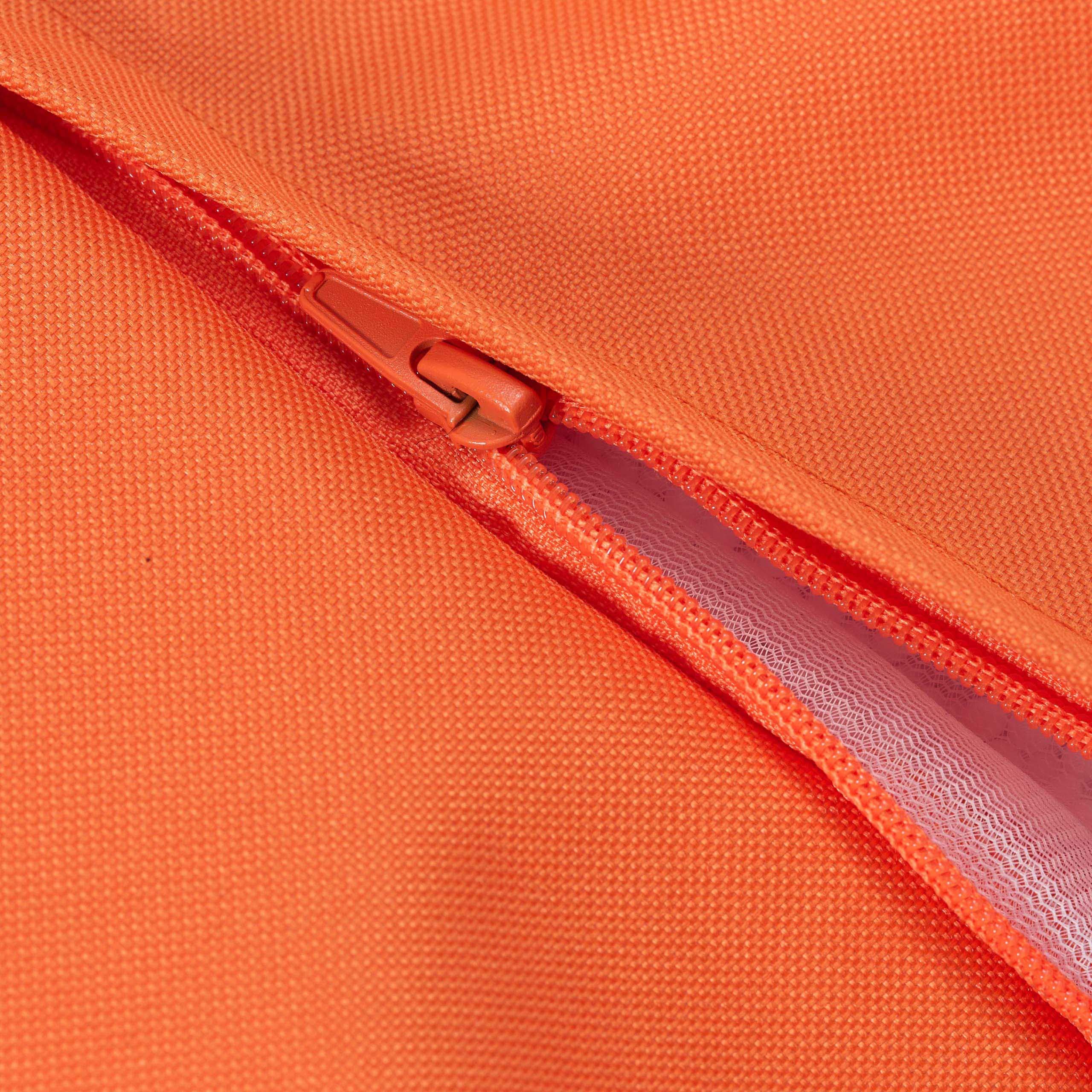 Lumaland Puff Reposapiés Impermeable Comfort Line - Taburete Otomano Redondo para Interior y Exterior - Resistente, Versátil y Moderno - 45 x 25 x 25 cm/Naranja