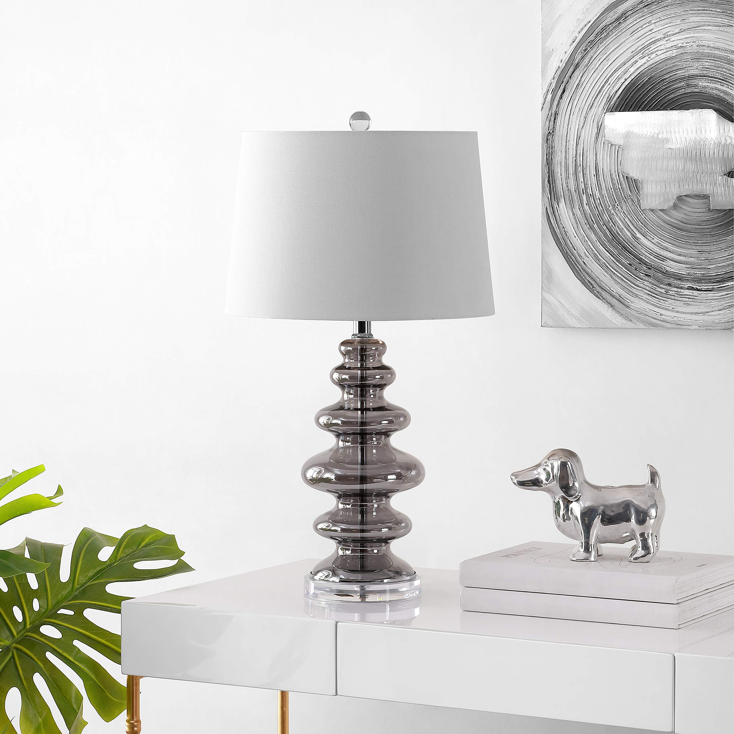 Lighting Collection Orien - Lámpara de mesa gris de 27 pulgadas para dormitorio, sala de estar, oficina en casa, escritorio, mesita de noche (bombilla LED incluida) 3