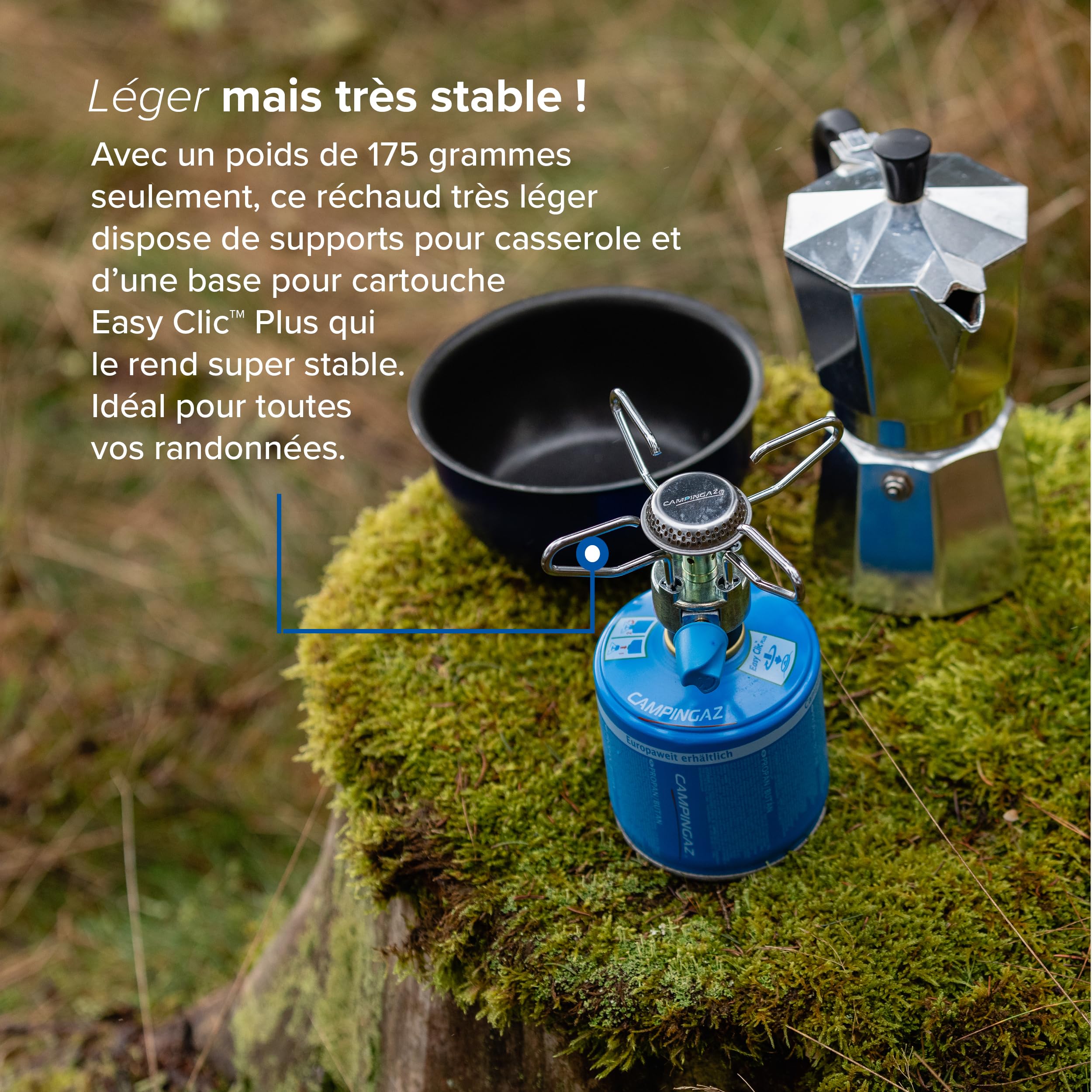 Campingaz Bleuet Micro Plus, réchaud 1 brûleur pour camping et festivals, manipulation simple, Bleu