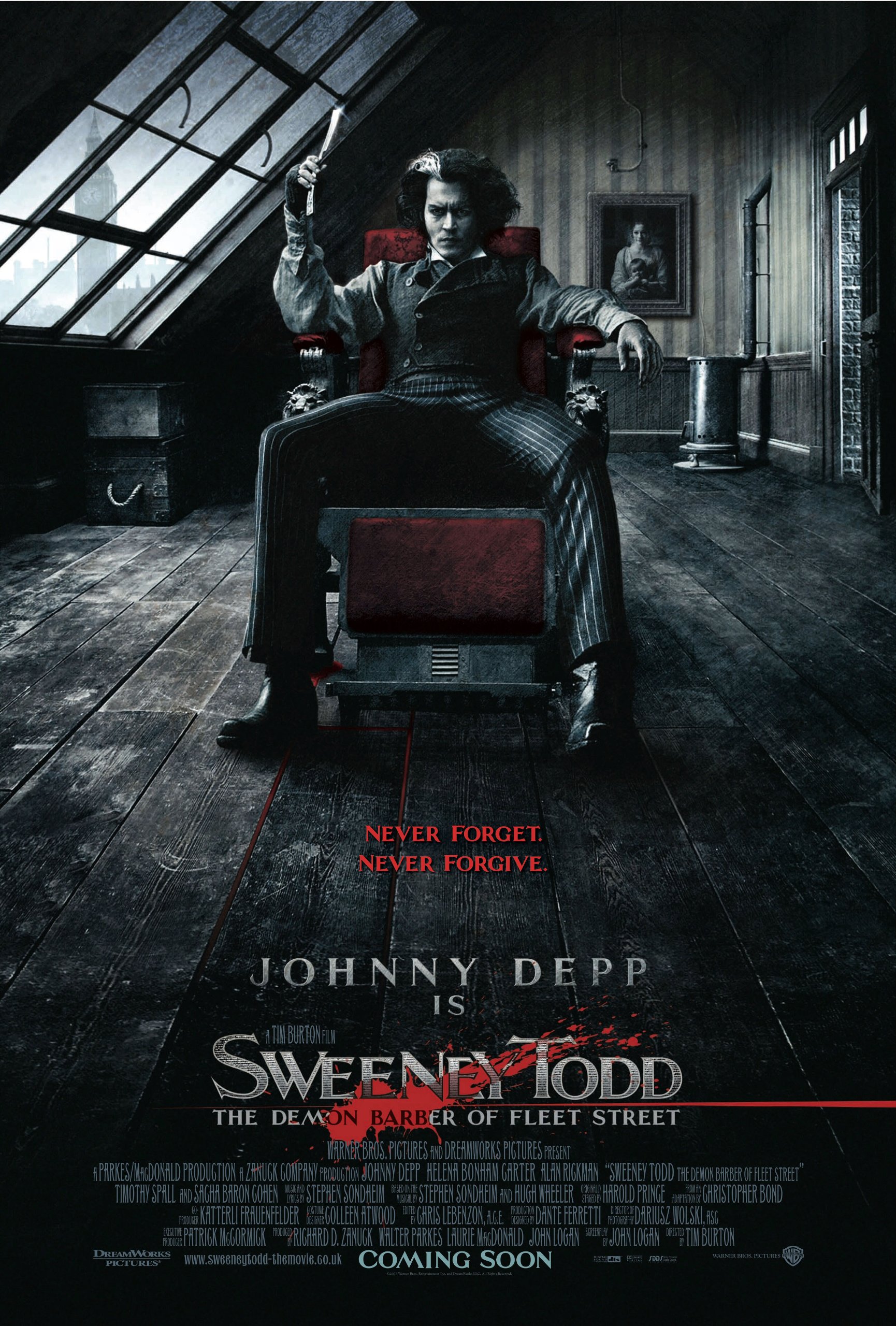 12X8 INCHES SWEENEY TODD MOVIE POSTER PRINT APPROX SIZE