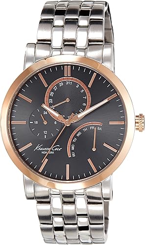 Kenneth Cole New York - Pulsera automática de acero inoxidable para mujer, color oro rosa, (modelo KC49310), Reloj de cuarzo