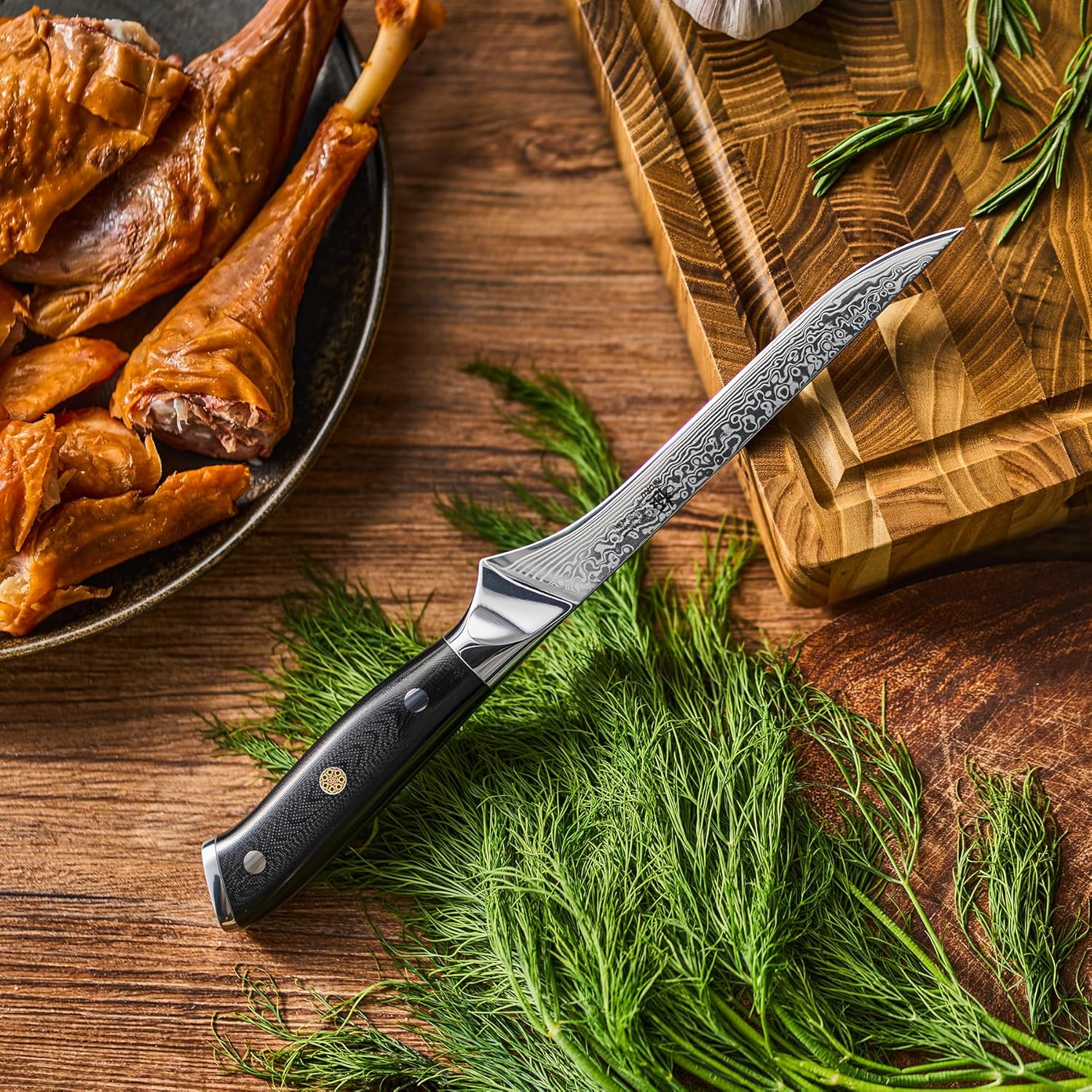 KYOKU Boning Knife - 7" - Shogun Series - Japanese Style VG10 Steel Core Forged Damascus Blade - with Sheath & Case - Image 9