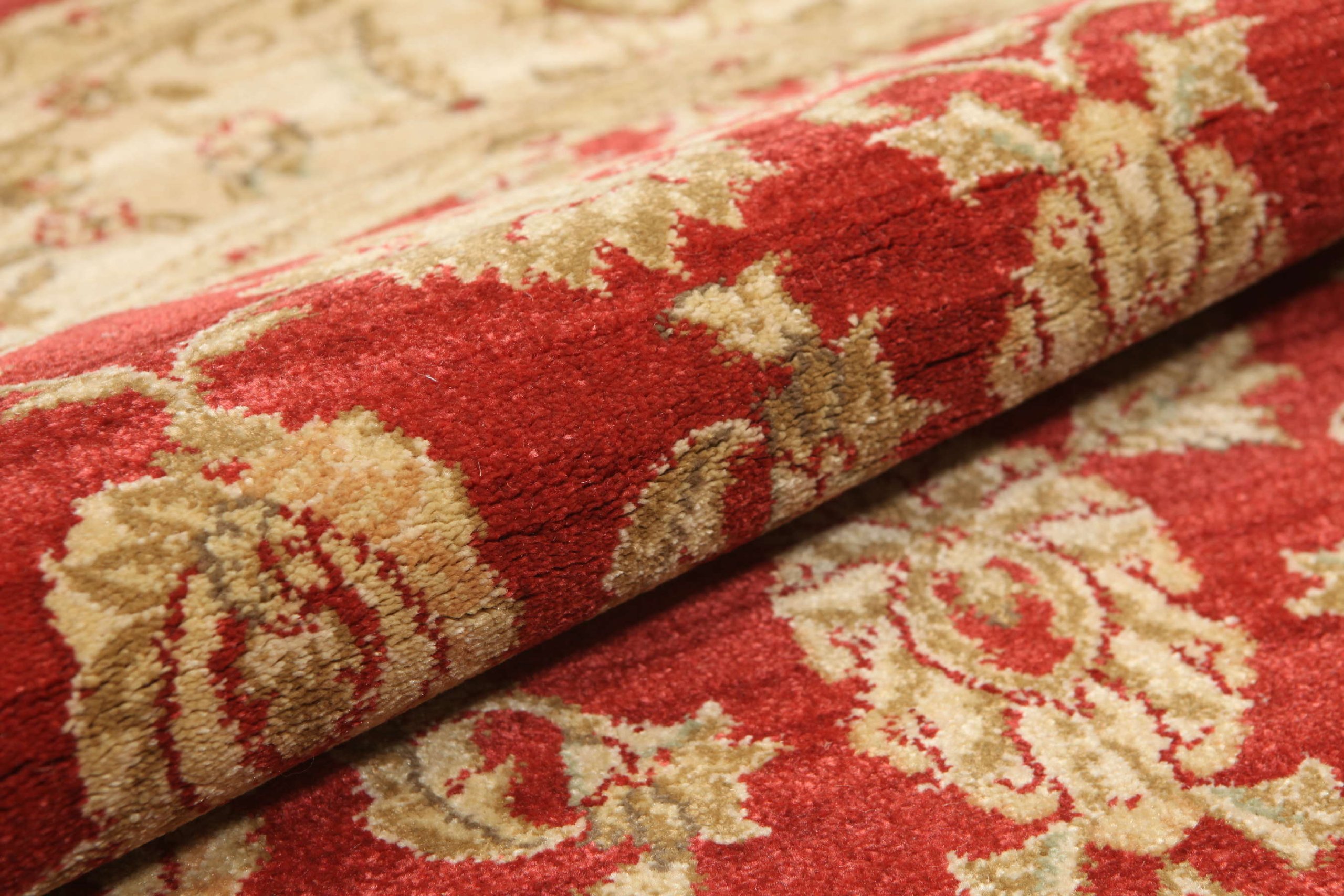 RugVista Ziegler Kaspin Teppich, Ø 150 cm, Rot | Orientalische, Rund, Niedriger Stapel, Nur chemische Reinigung, Oeko-Tex 100, Wohnzimmer, Esszimmer, Schlafzimmer, Küche